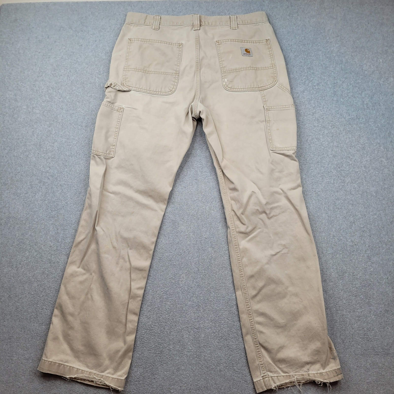 Carhartt Carpenter Pants Mens 34×32 Tan B324 FDK Relaxed Fit Workwear Cotton