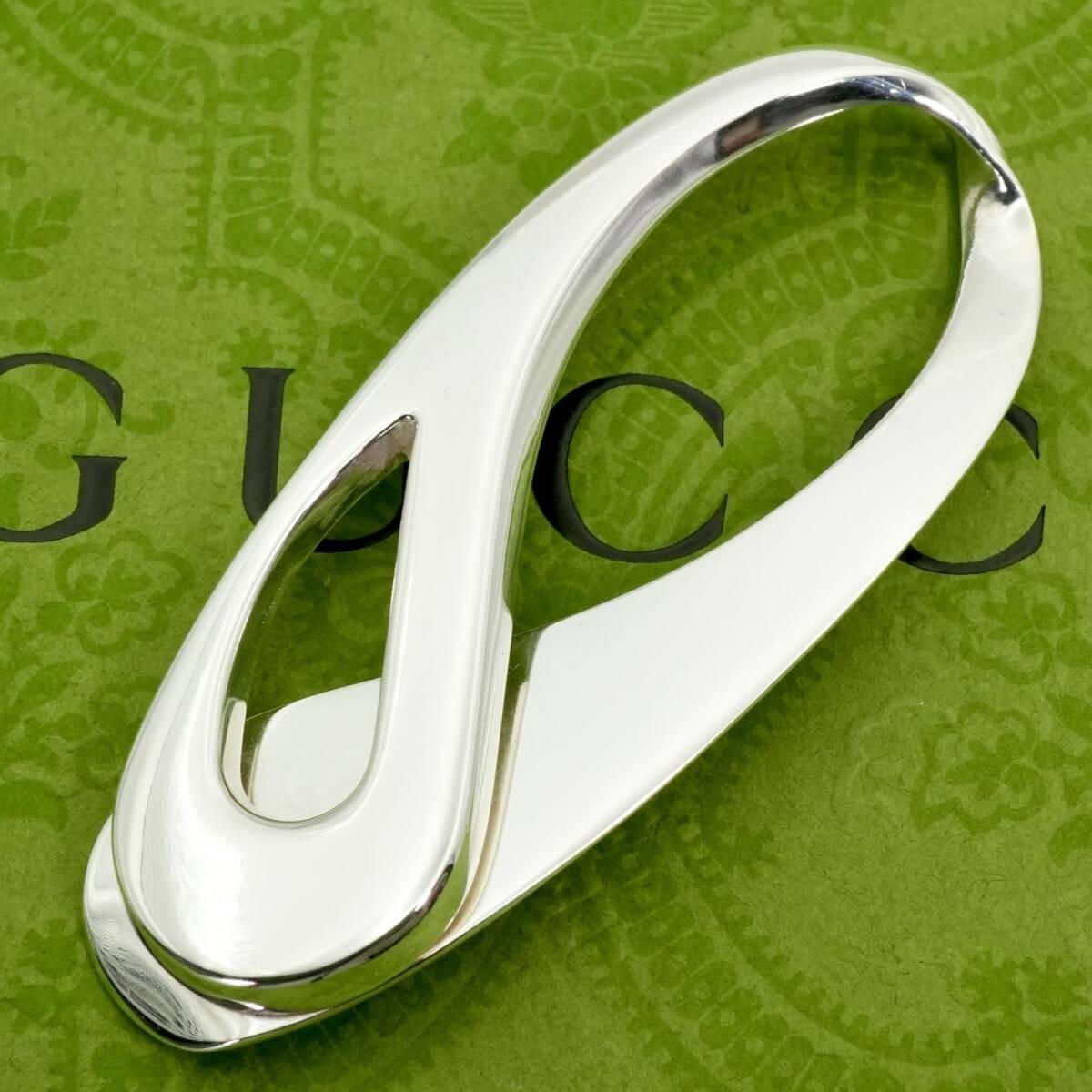 Gucci Drop Money Clip Sterling Silver 925 Men’s Wallet Accessories W1.2xH2.8in