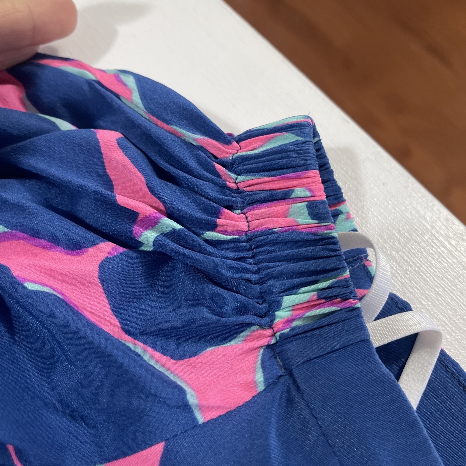 Lilly Pulitzer Broken Shaker Adura Silk Mini Dress Abstract Tiki Blue Pink Xl