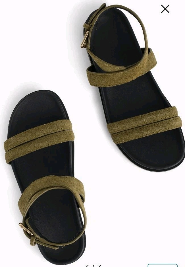 Madewell The Caro Ankle-Wrap SandalsSuede Aged Olive Sz 5.5 New In Box
