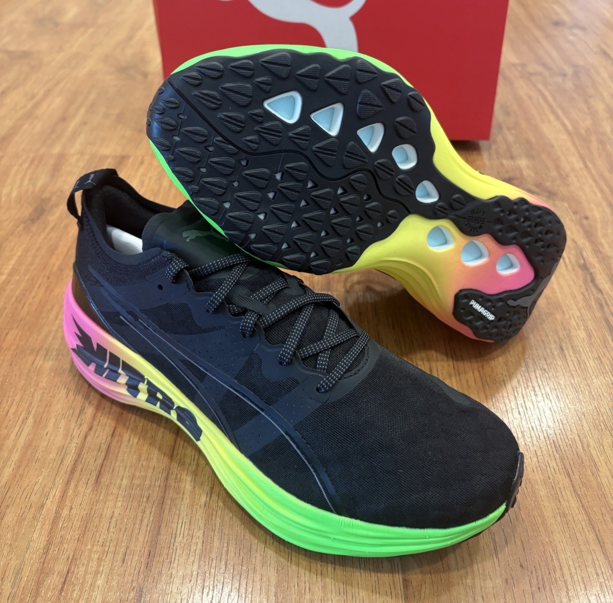 PUMA FOREVERRUN NITRO ‘FUTROGRADE’ Mens Sneakers Black-Green 380005-01 Size 10