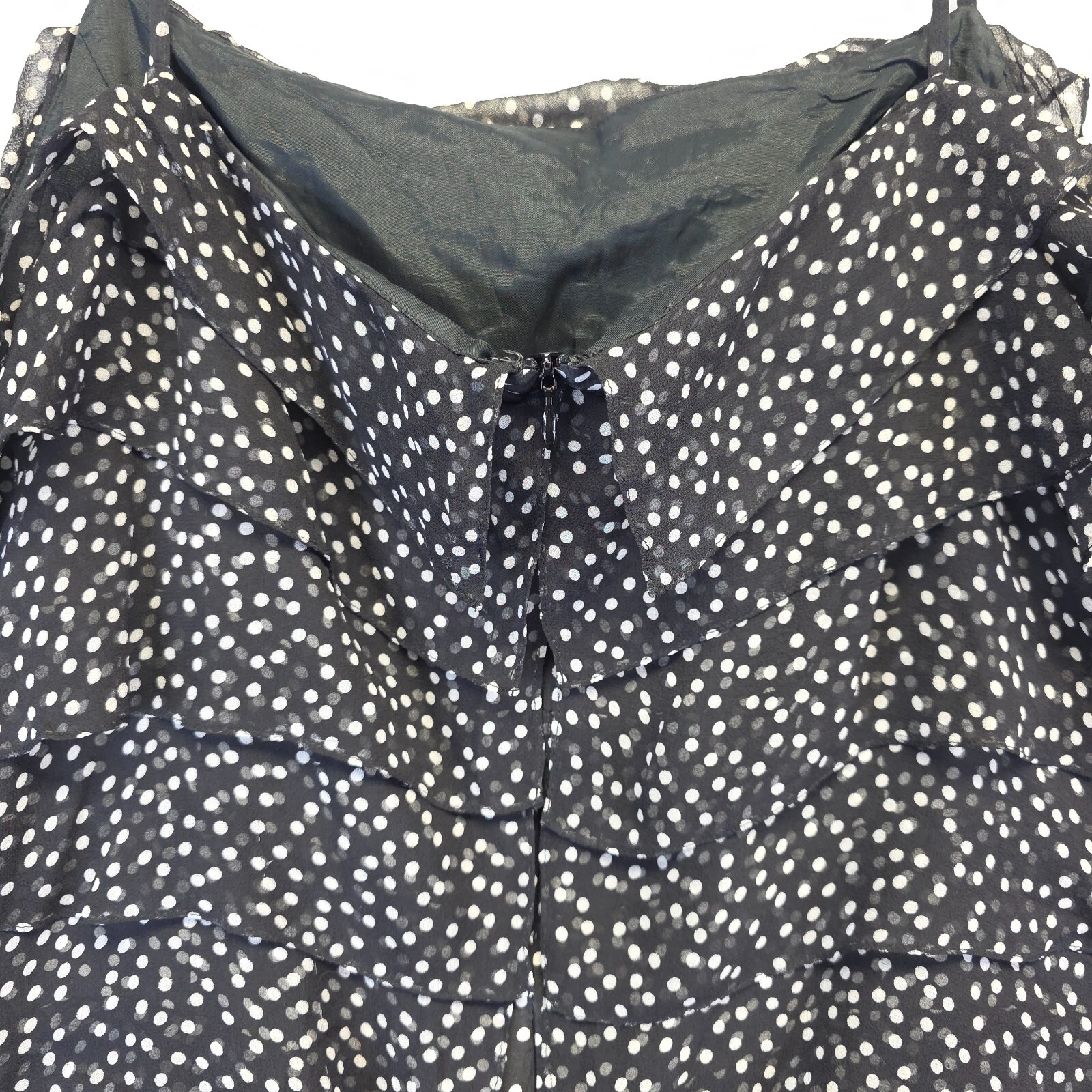 Talbots Silk Slip Dress Womens 14 Tiered Ruffle Whimsigoth Y2K 90s Glam Cocktail