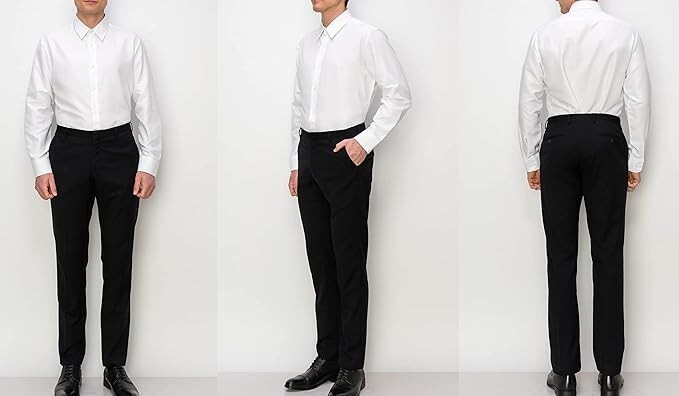 Microfiber Slim fit Tuxedo Shirt “Laydown Collar”, Non pleat, White&Black