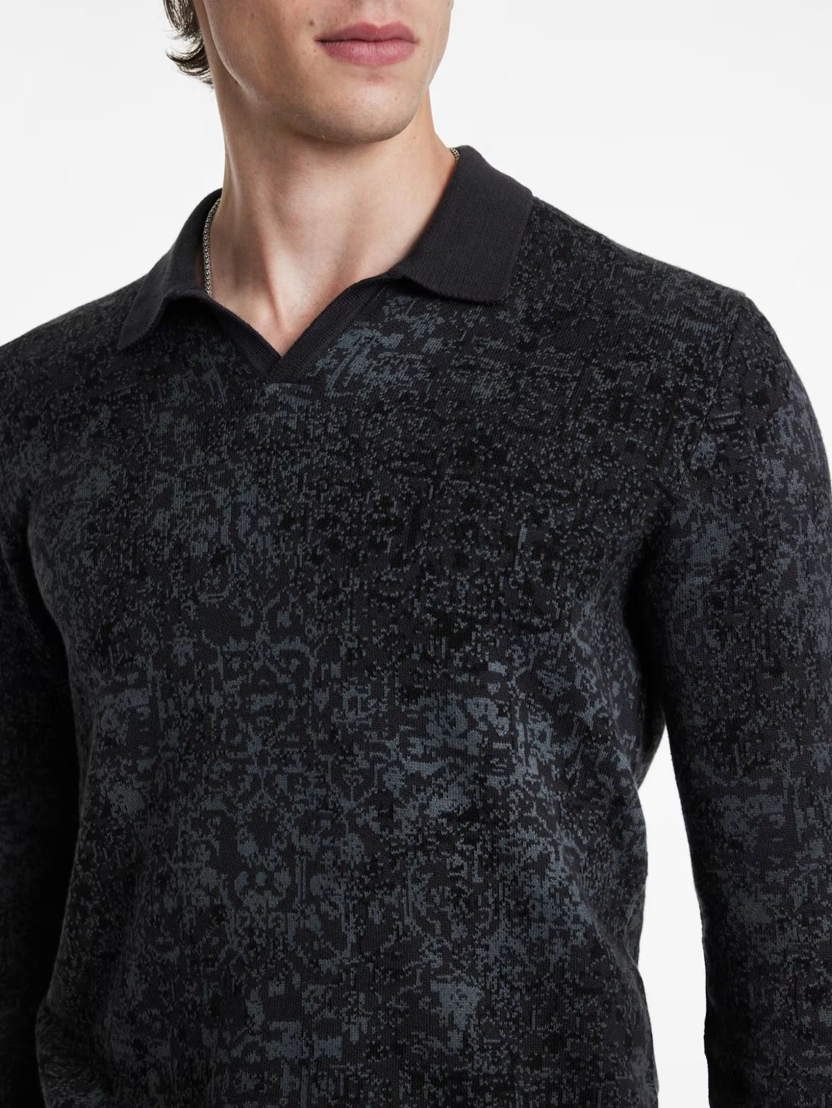 Polo John Varvatos Sweater Oliver Size XL 100% Organic Cotton Jacquard Pattern