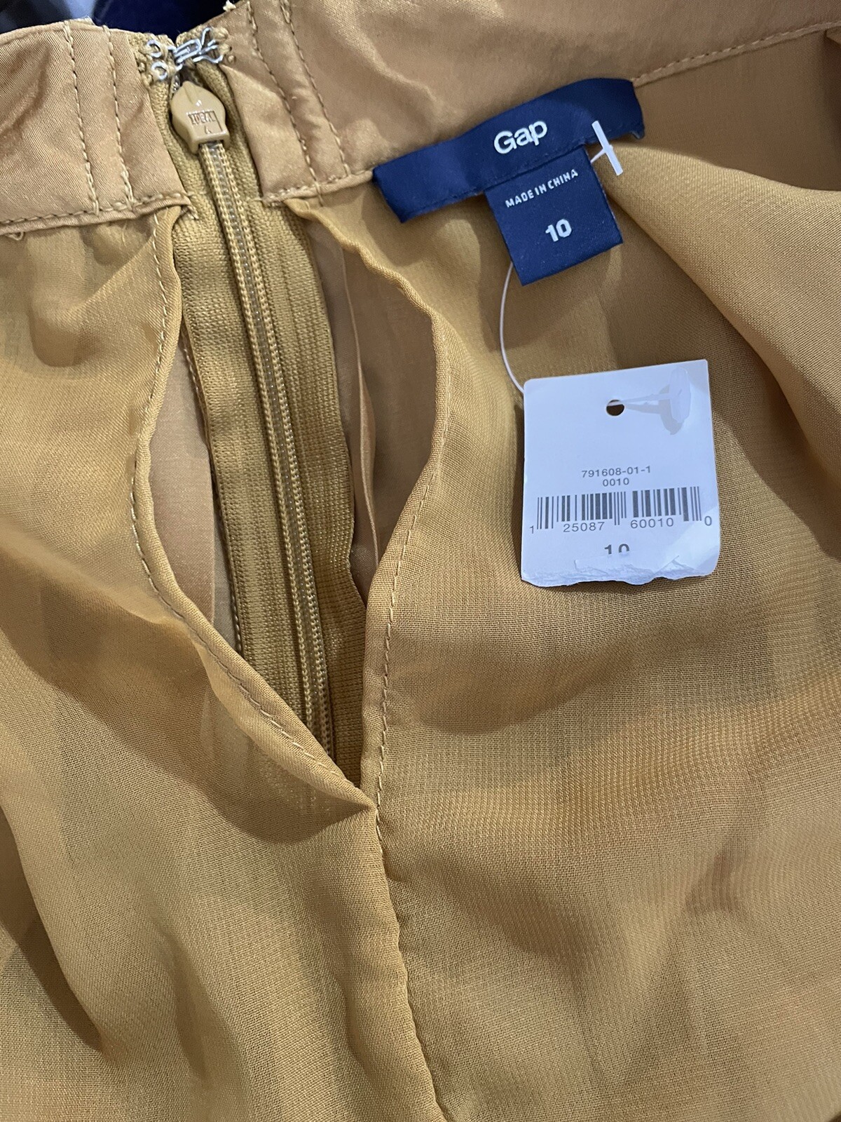 Gep Pleated Mustard Yellow Gold With Bow Shimmer Skirt Size 10 Lined 100% Polyes