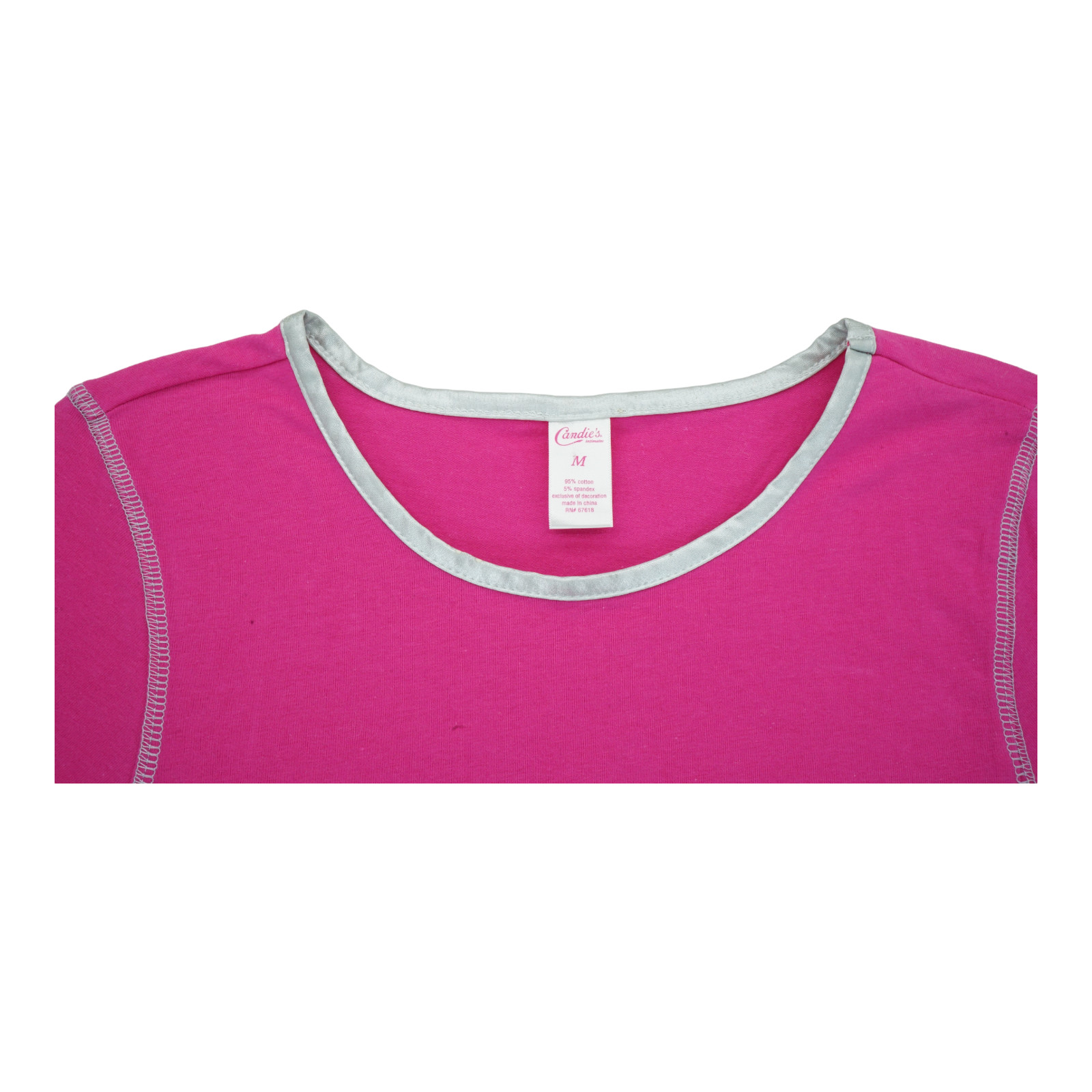 NWT Candie’s Hot Pink Women’s Long Sleeve Size Medium 95% Cotton 5% Spandex