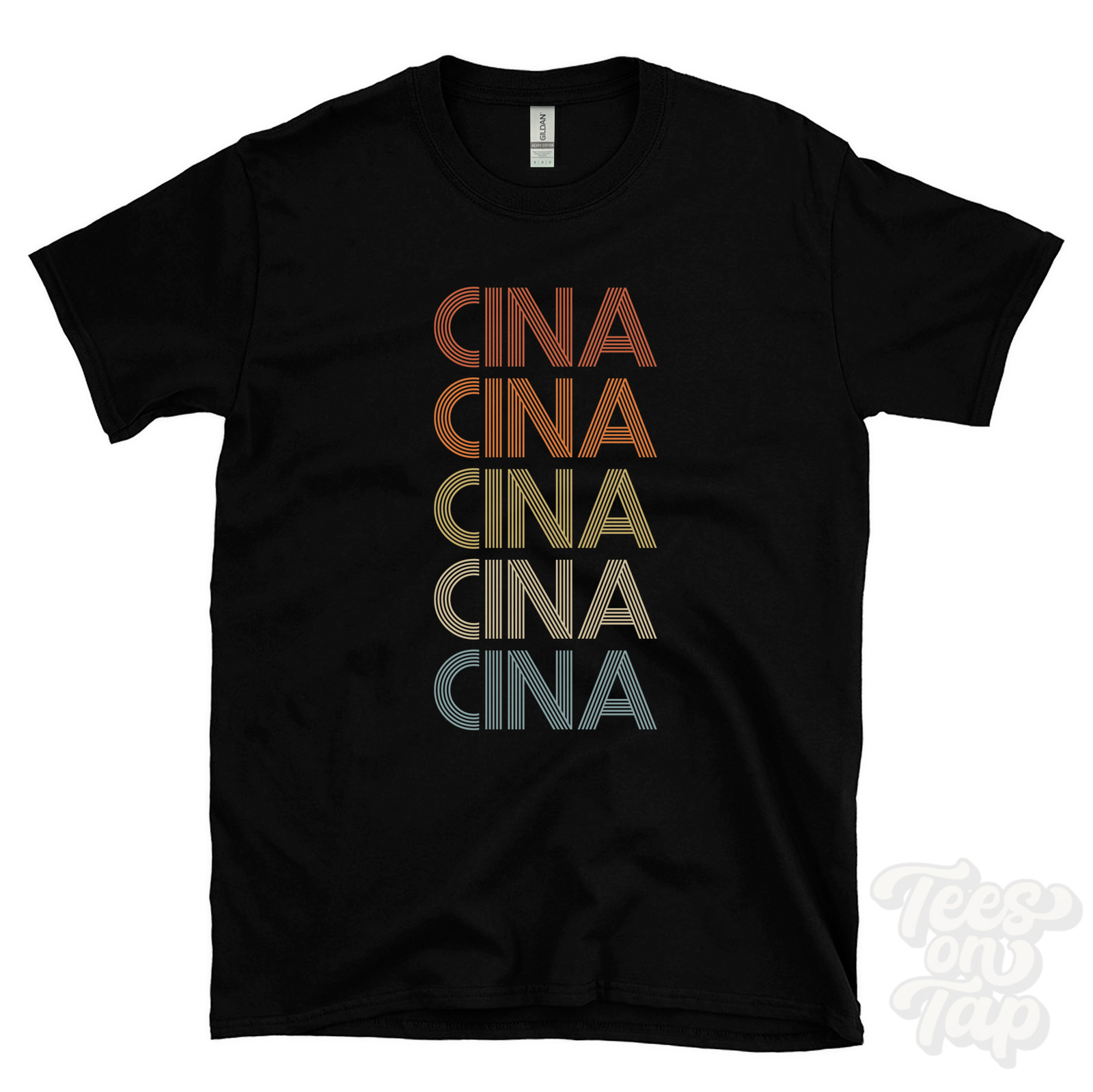 CINA REPEATED RETRO STYLE T-SHIRT mens & womens novelty cool name gift