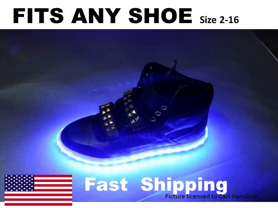 LED Shoe KIT — light up YOUR shoes — kit fits NIKE size 7 8 9 10 11 12 13 14