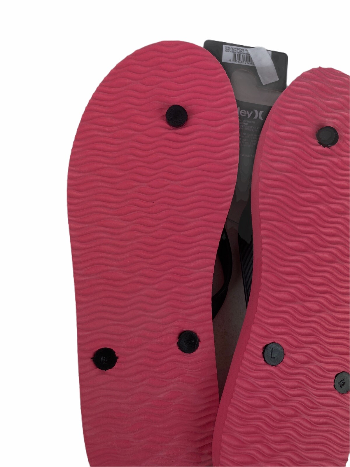 Hurley Tropical Palm Tree Mens Flip Flops Thong Sandals Pink Black HFS0005-691