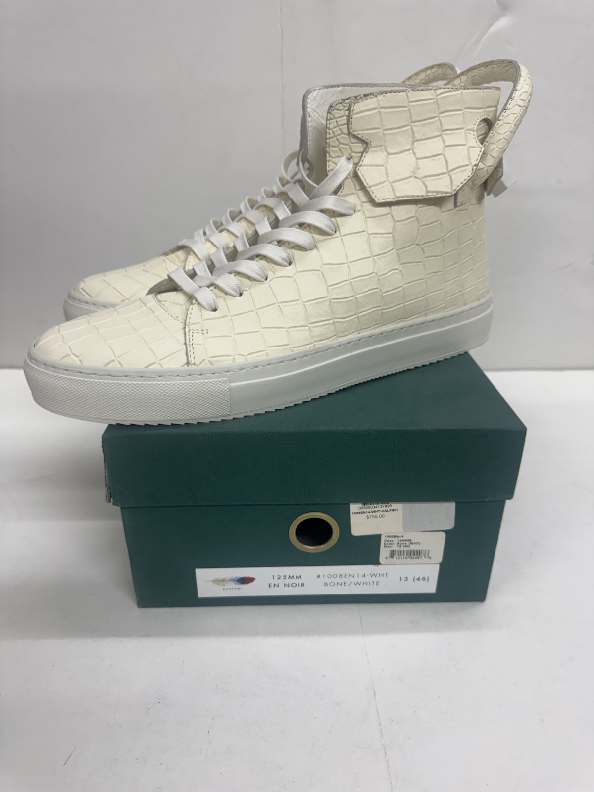 BUSCEMI MENS 125MM EN NOIR 1008EN14 EUR 46 BONE WHITE SHOES