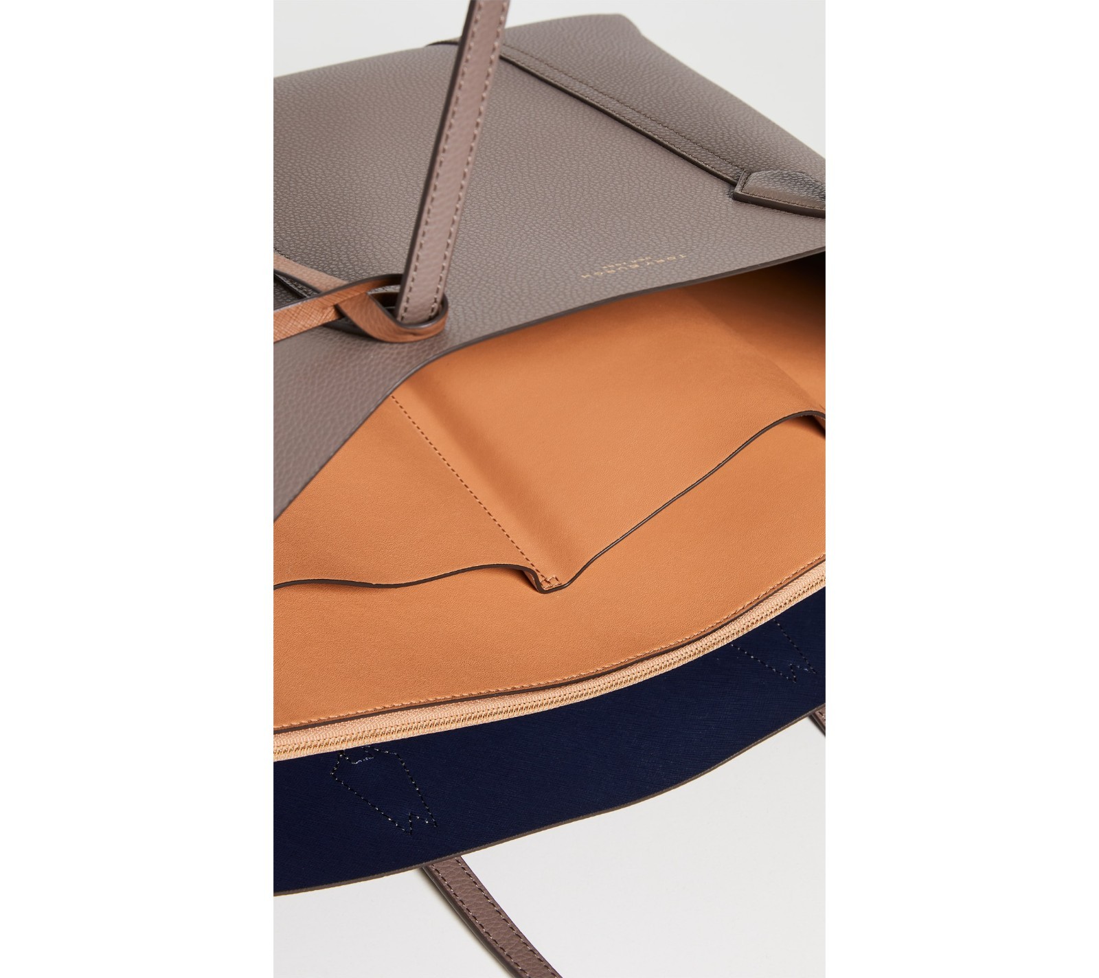 Tory Burch Perry Large Leather Tote – Clam Shell