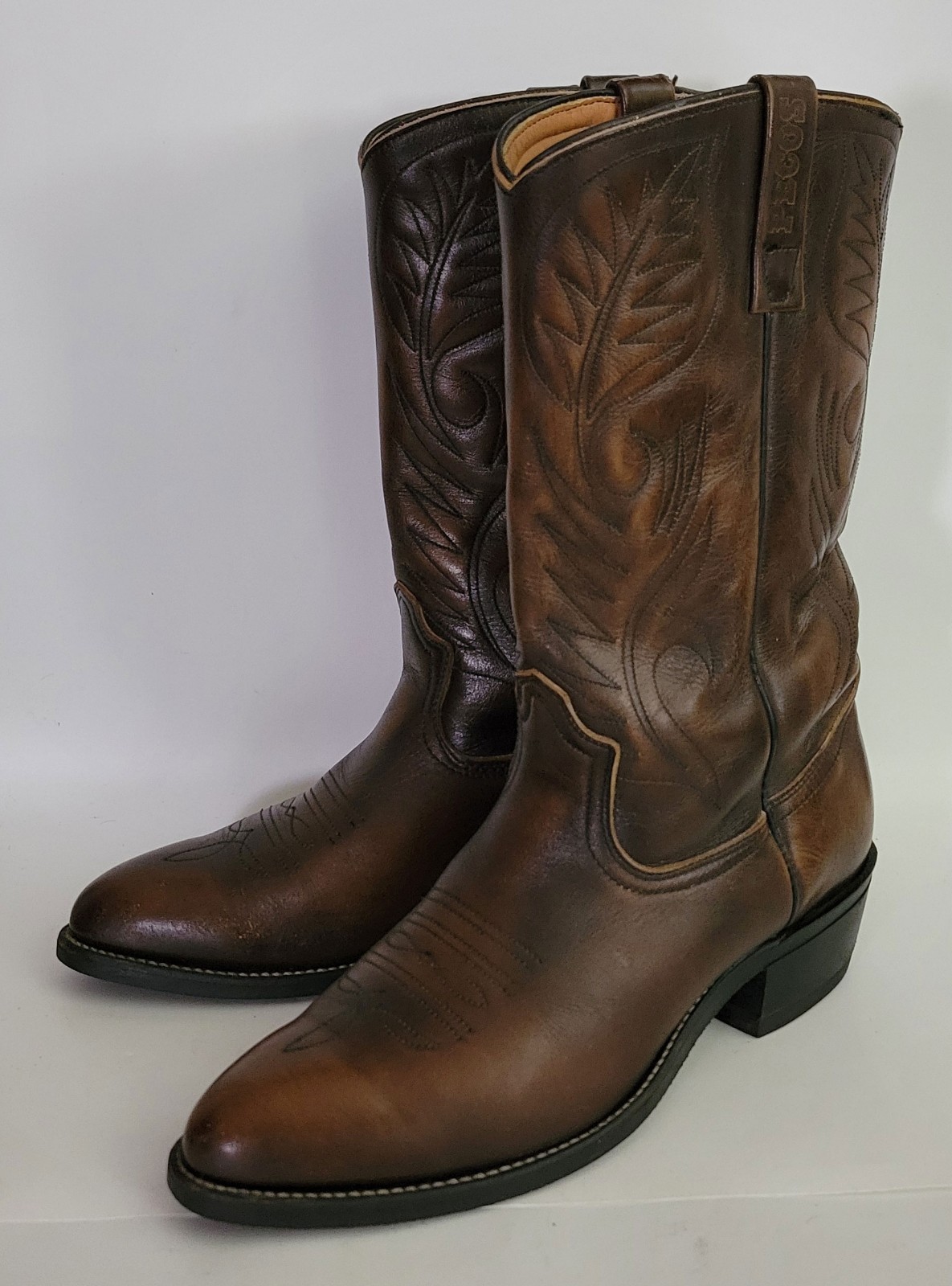 Vtg Red Wing 9801 Brown Leather USA Made Cowboy Western Pecos Work Boots Men 10C