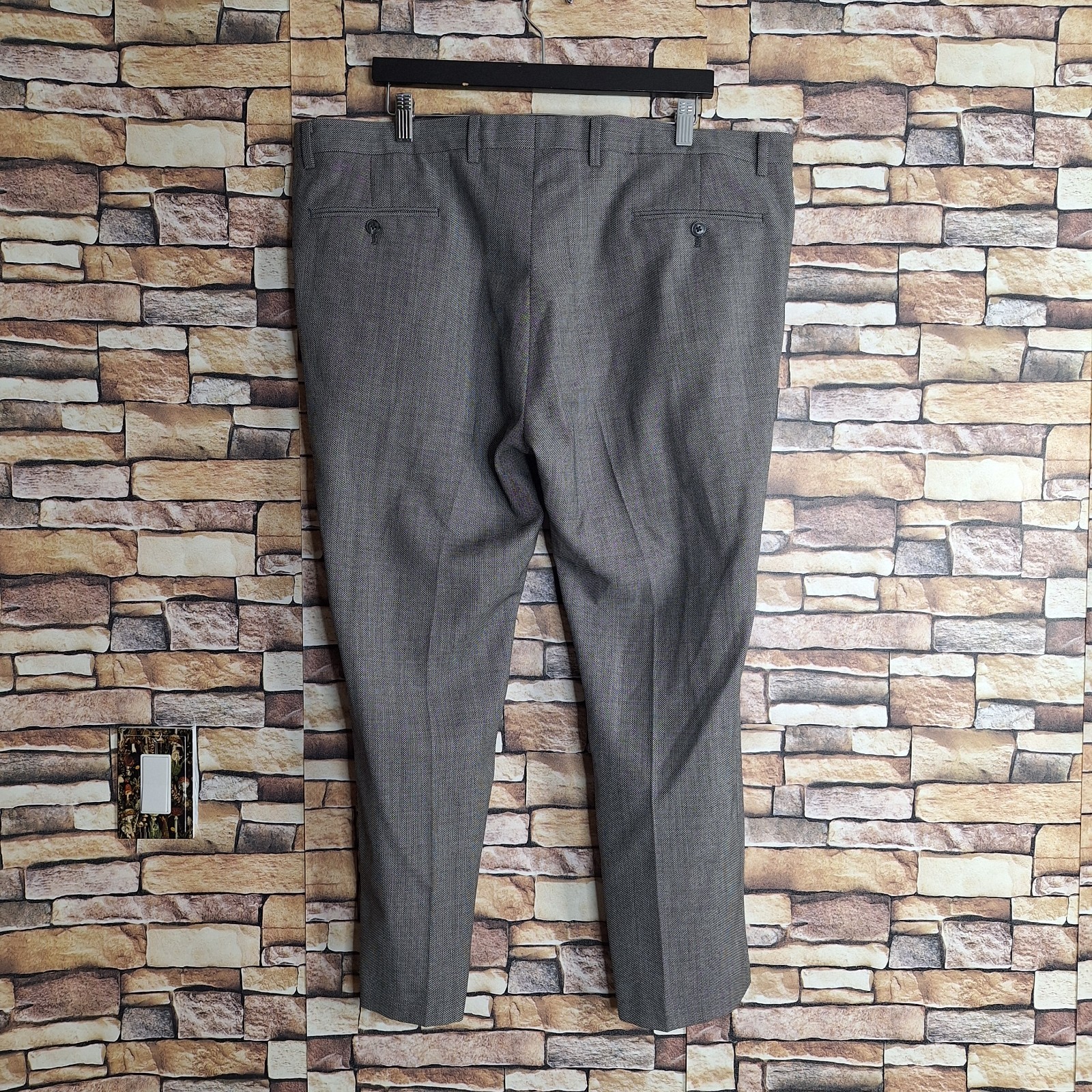 Joseph Abboud Custom 2 Piece Suit Mens 46S 40X27 Gray Nailhead Peak Wool