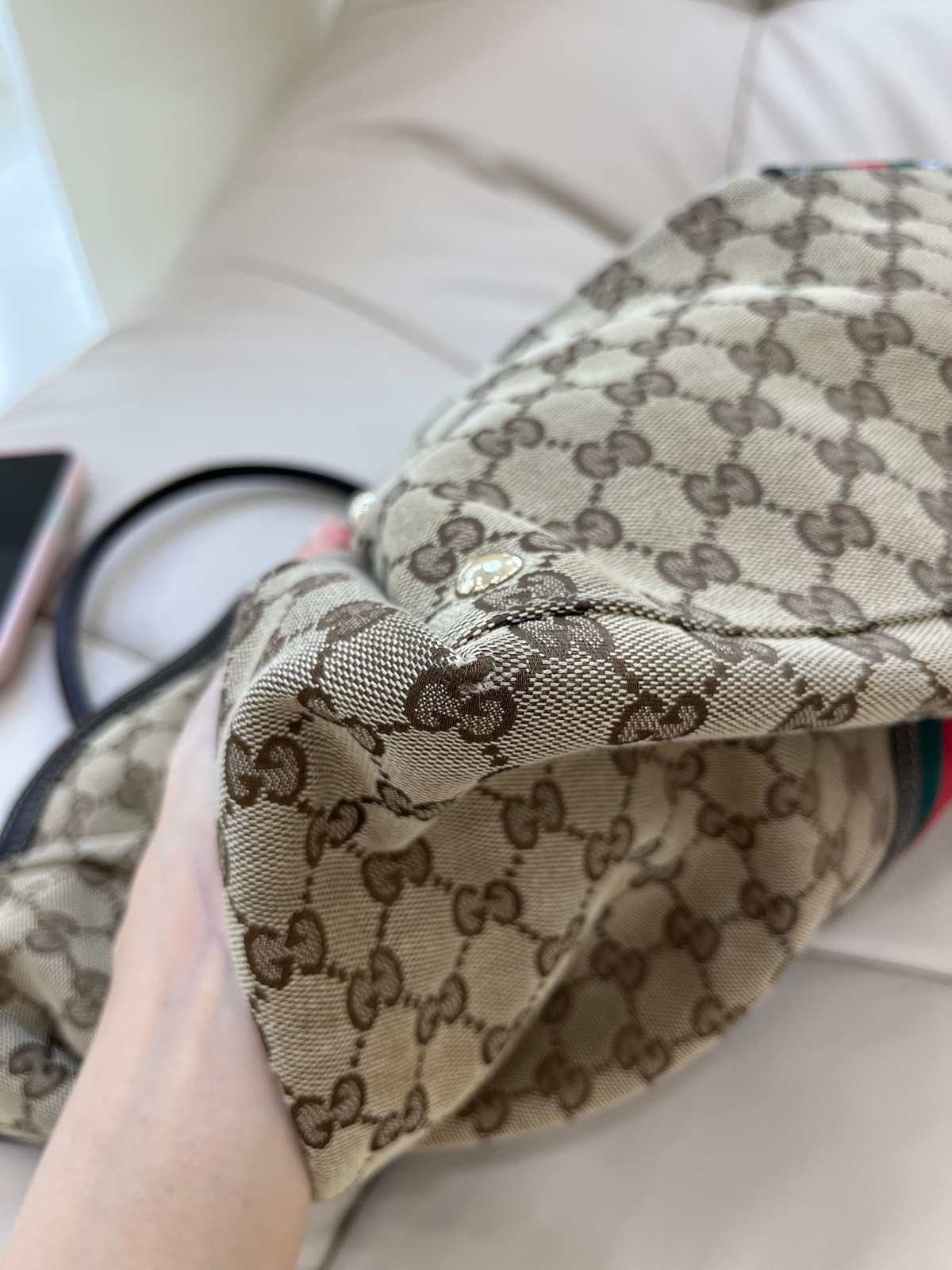 Gucci Pre-Owned Authentic Tote Monogram 38*33*14cm Canvas
