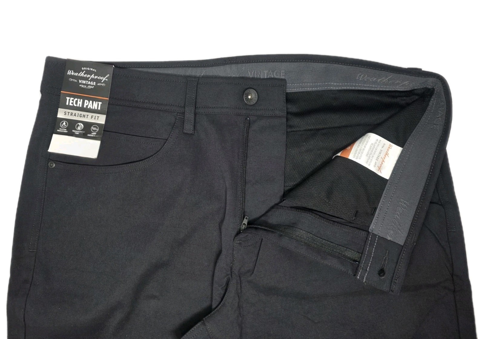 Weatherproof Men’s 34×30 Straight Stretch Tech Pant Flex Waistband Zip Pocket