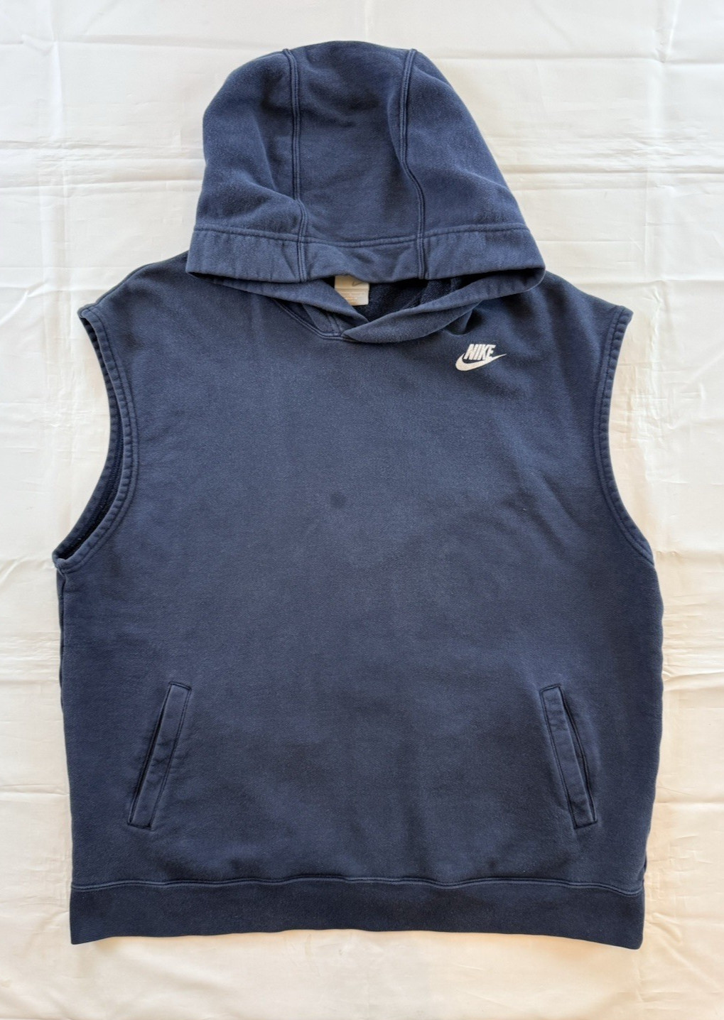 Vintage Nike Sleeveless Pullover Vest Hooded Sweatshirt + NWT Nike Visor Hat Y2K
