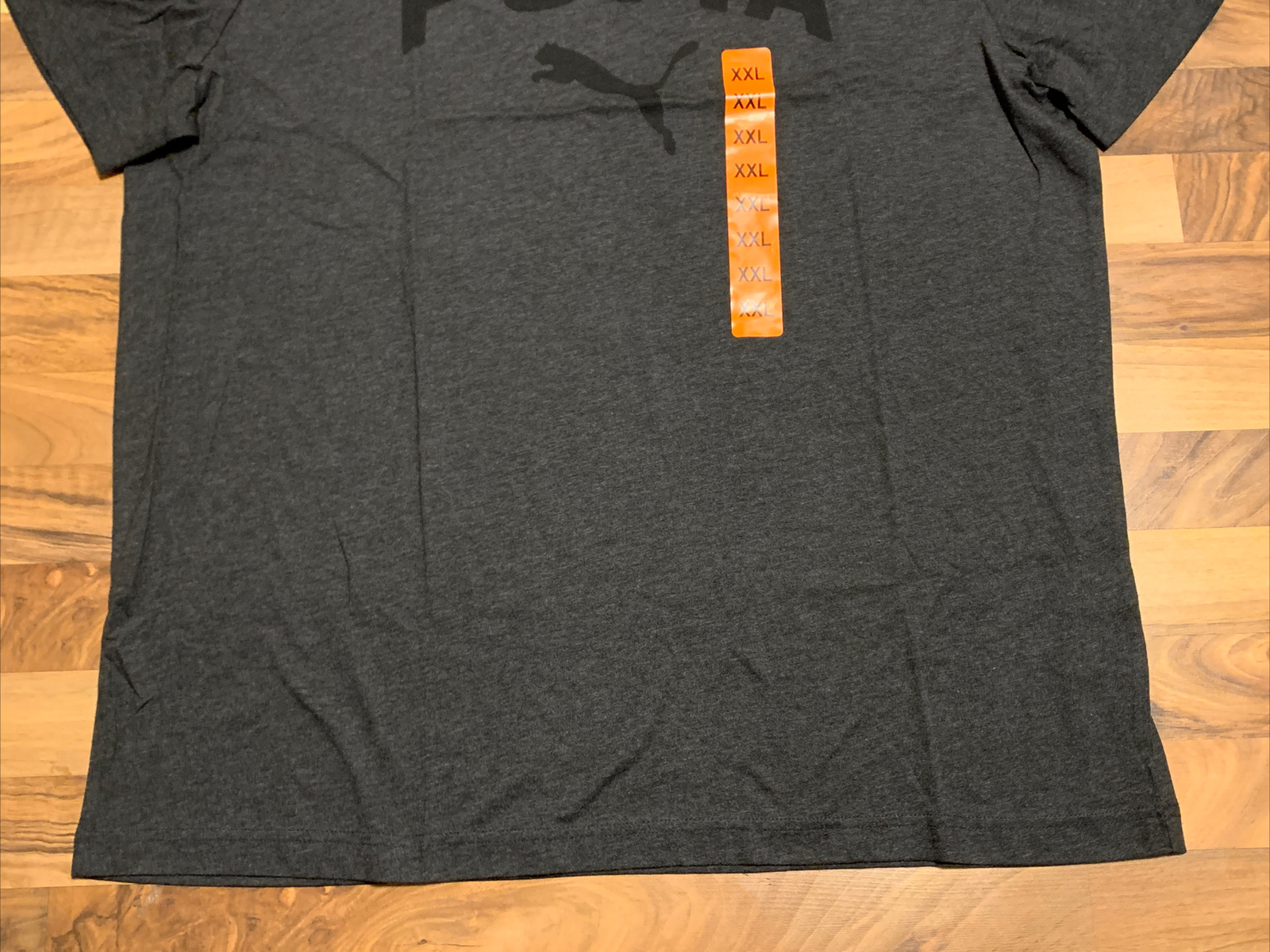 PUMA Men’s Essentials Heather Logo Tee, XXL, Dark Heather Grey, Dry Cell