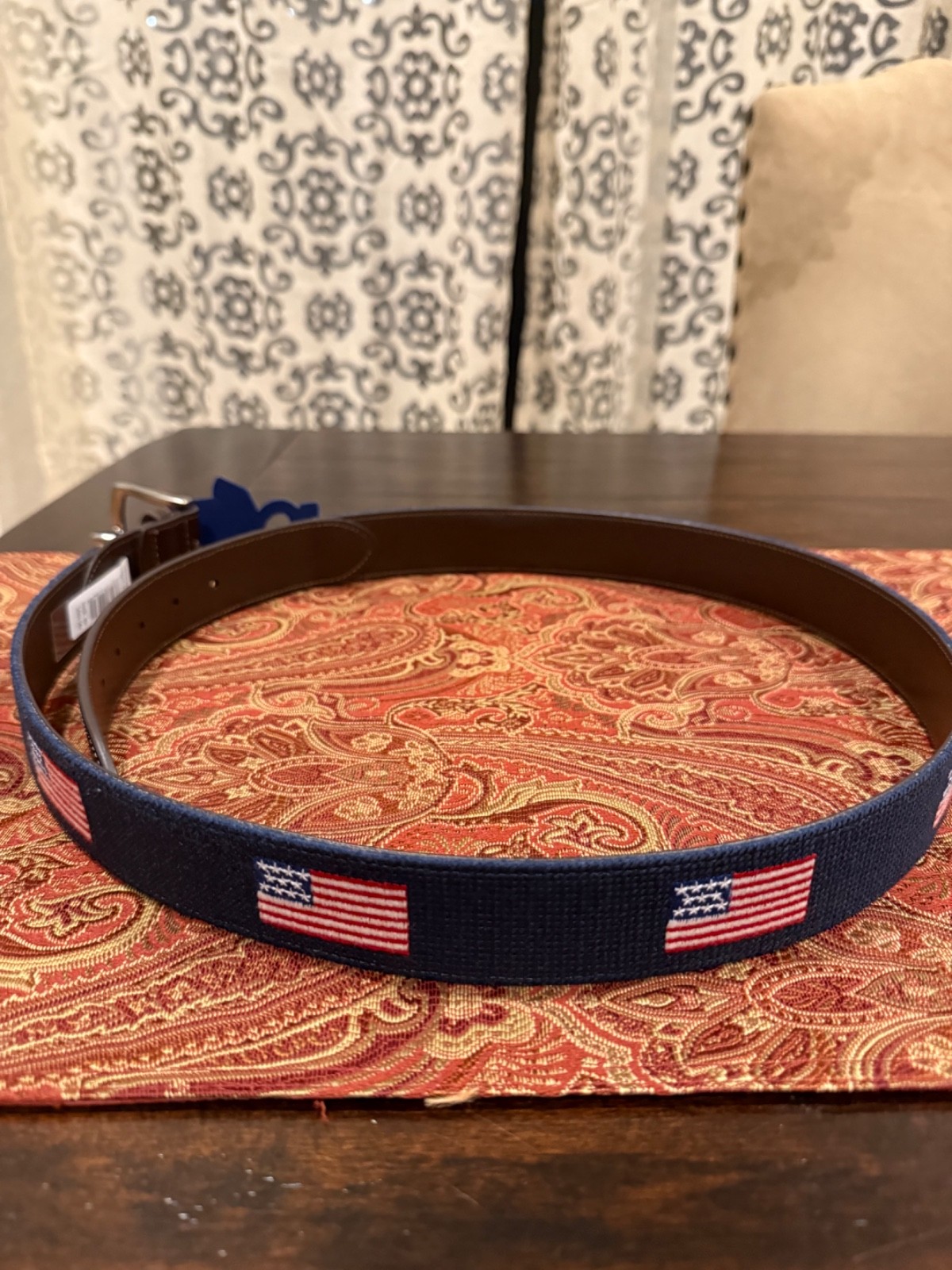 Penguin Men’s Size 40 Navy American Flag Belt MSRP $60