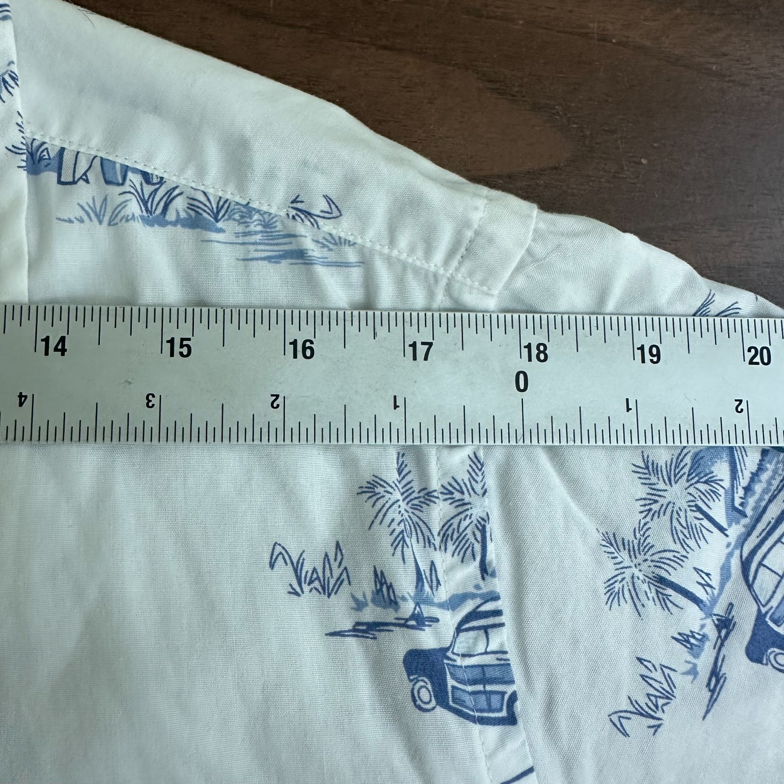 Brooks Brothers Hawaiian Camp Loop Shirt Blue Palm Tree Surfboard Regent Mens L