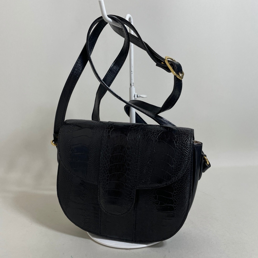 Yves Saint Laurent Shoulder bag Black lizard embossed Size: W:5.5 × H:5.1 in.