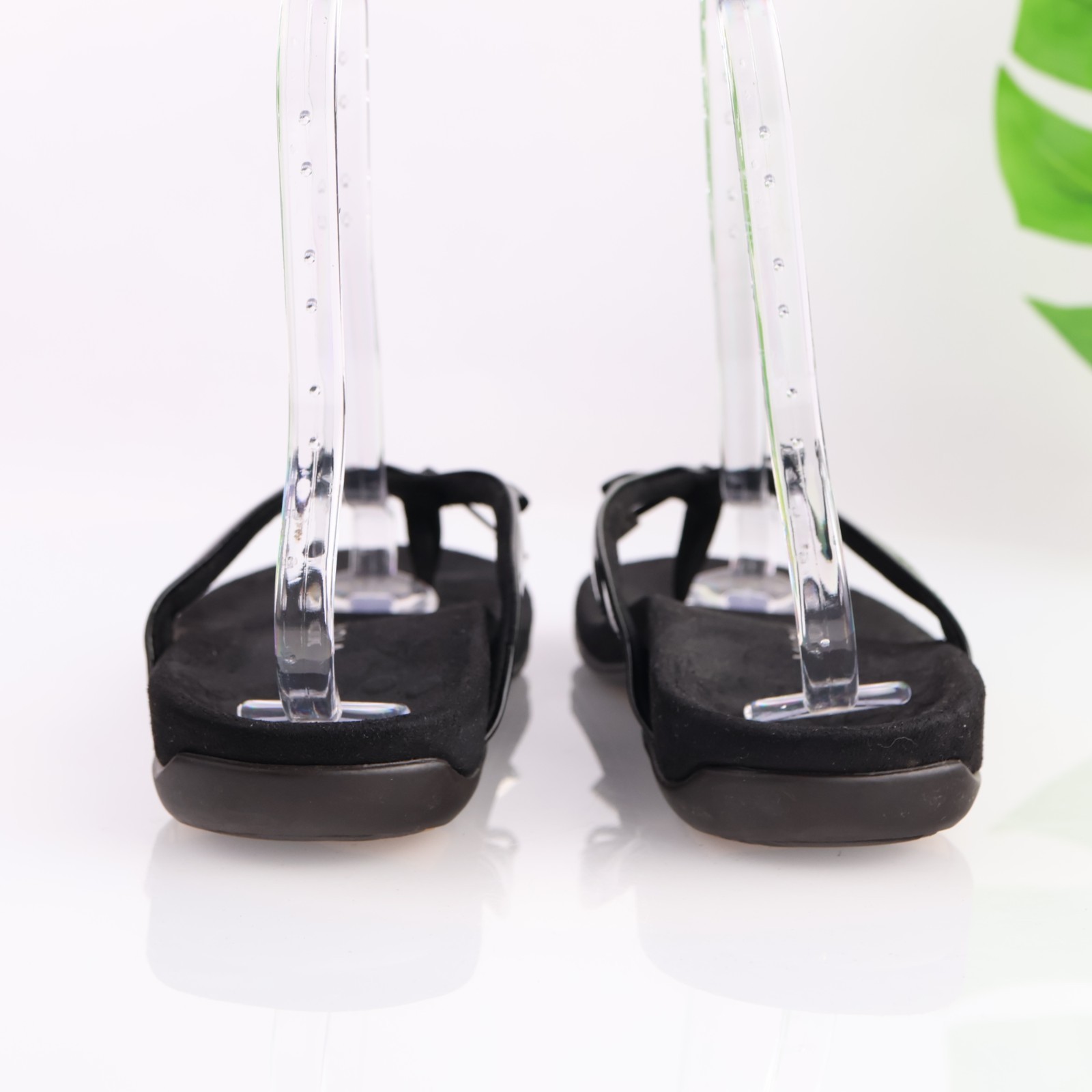 Vionic Womens Bella II Sandal Size 11 Black Patent Thong Arch Support Slide Shoe