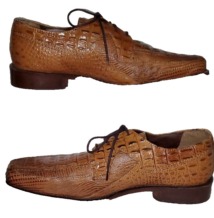 STACY ADAMS ASHER SQUARE TOE DRESS SHOE ALLIGATOR PRINT MEN SIZE 9.5 #24290