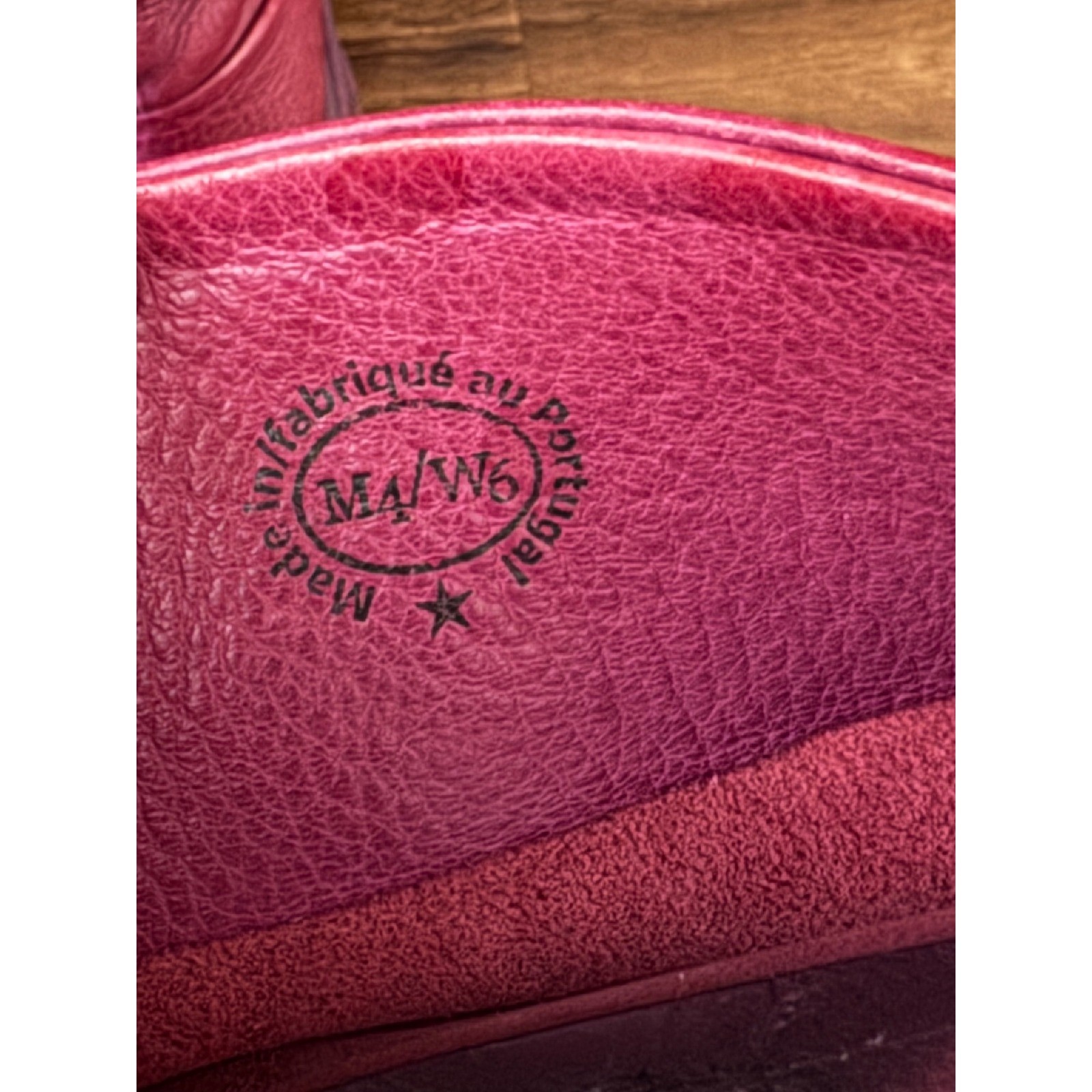 John Fluevog Magenta Pebbled Leather Tall Lug Sole Boots Made in Portugal W6 M4