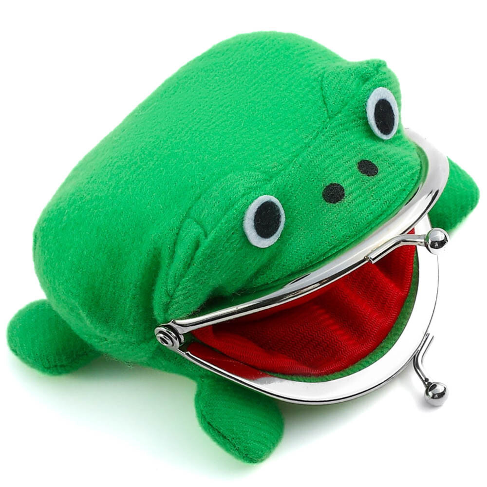 Cute Cartoon Animal Green Frog Coin Purse Coin Or Key Holder Wallet Money Bag