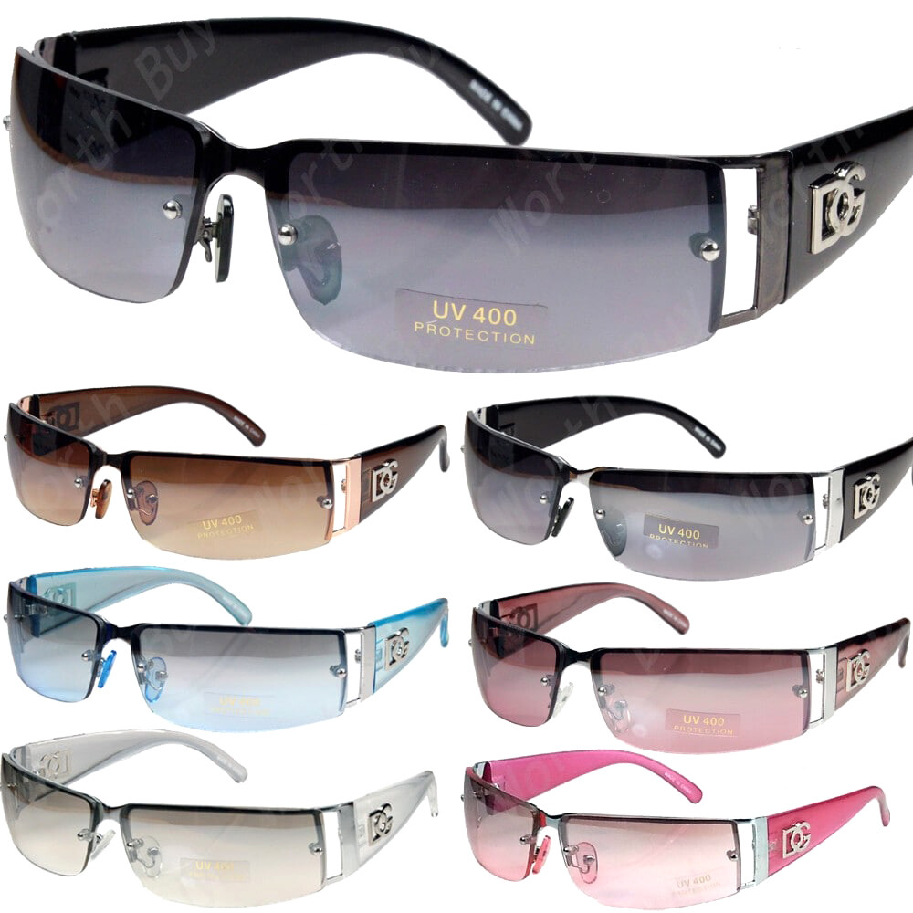 Men Women Rectangular Semi Mirror Designer Sunglasses Shades Fashion Wrap Around