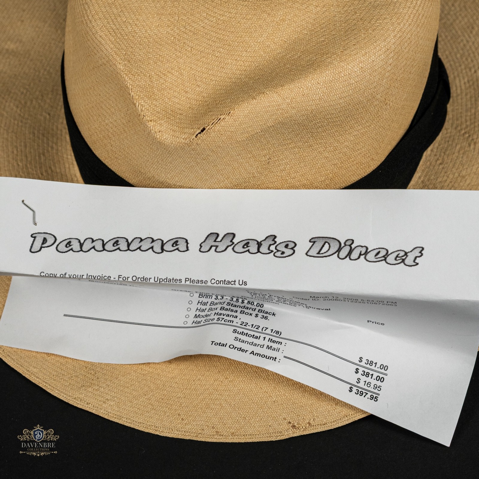 Panama Hats Direct Havana Toquilla Palm Fino Straw Panama Hat Natural 7 1/8