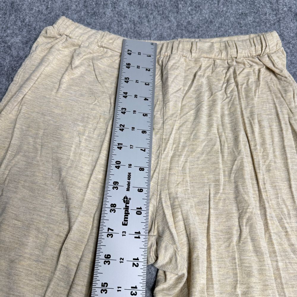 Dipping Daisys Wide Leg Lounge Pants Rayon Modal Stretch Palazzo Casual Beige L