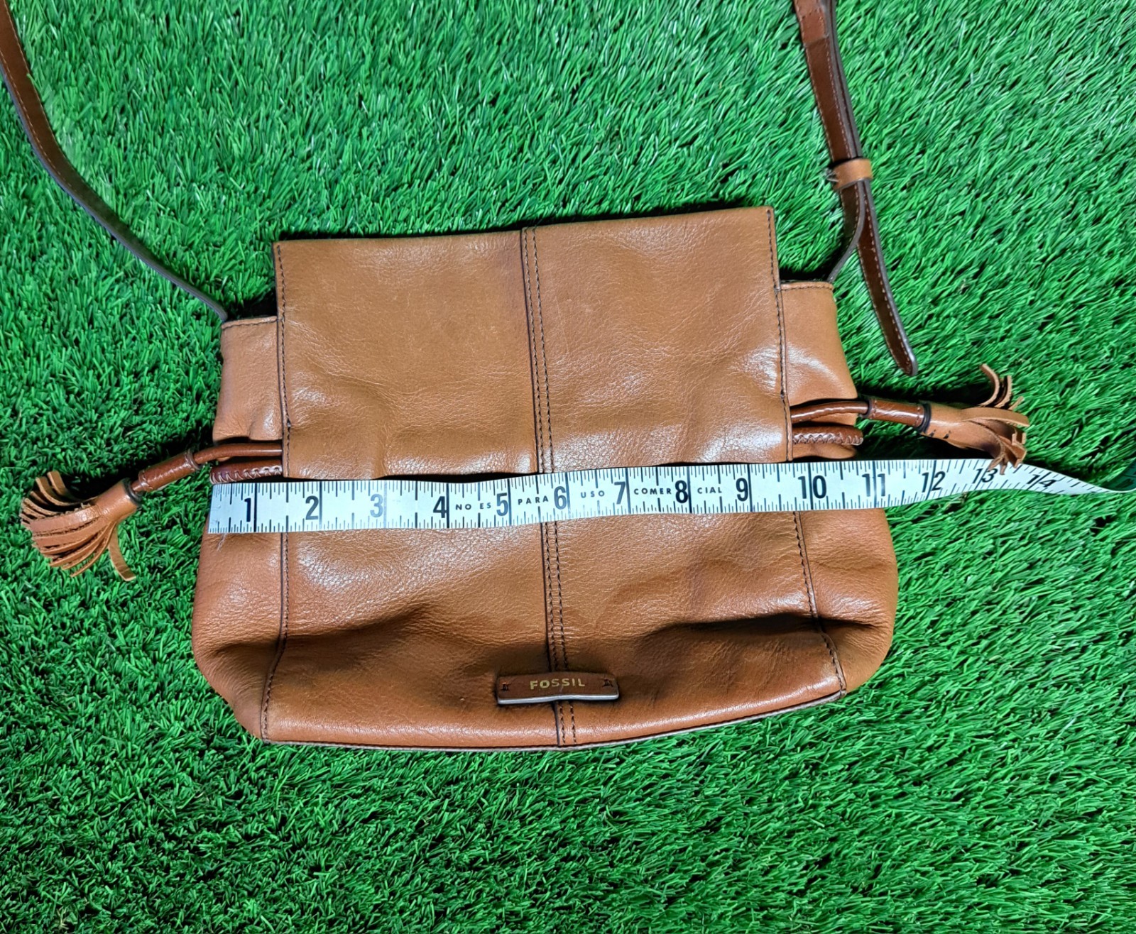 Fossil Rayna Drawstring Crossbody Brown Leather SHB2824210 Preowned