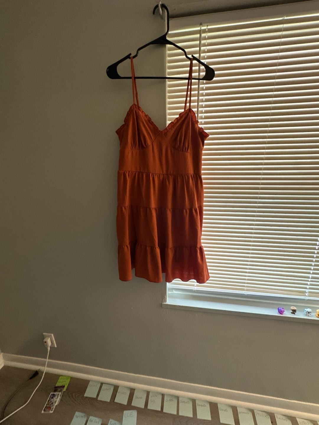 No Boundaries Tiered Bustier Mini Dress with Adjustable Straps in Burnt Orange