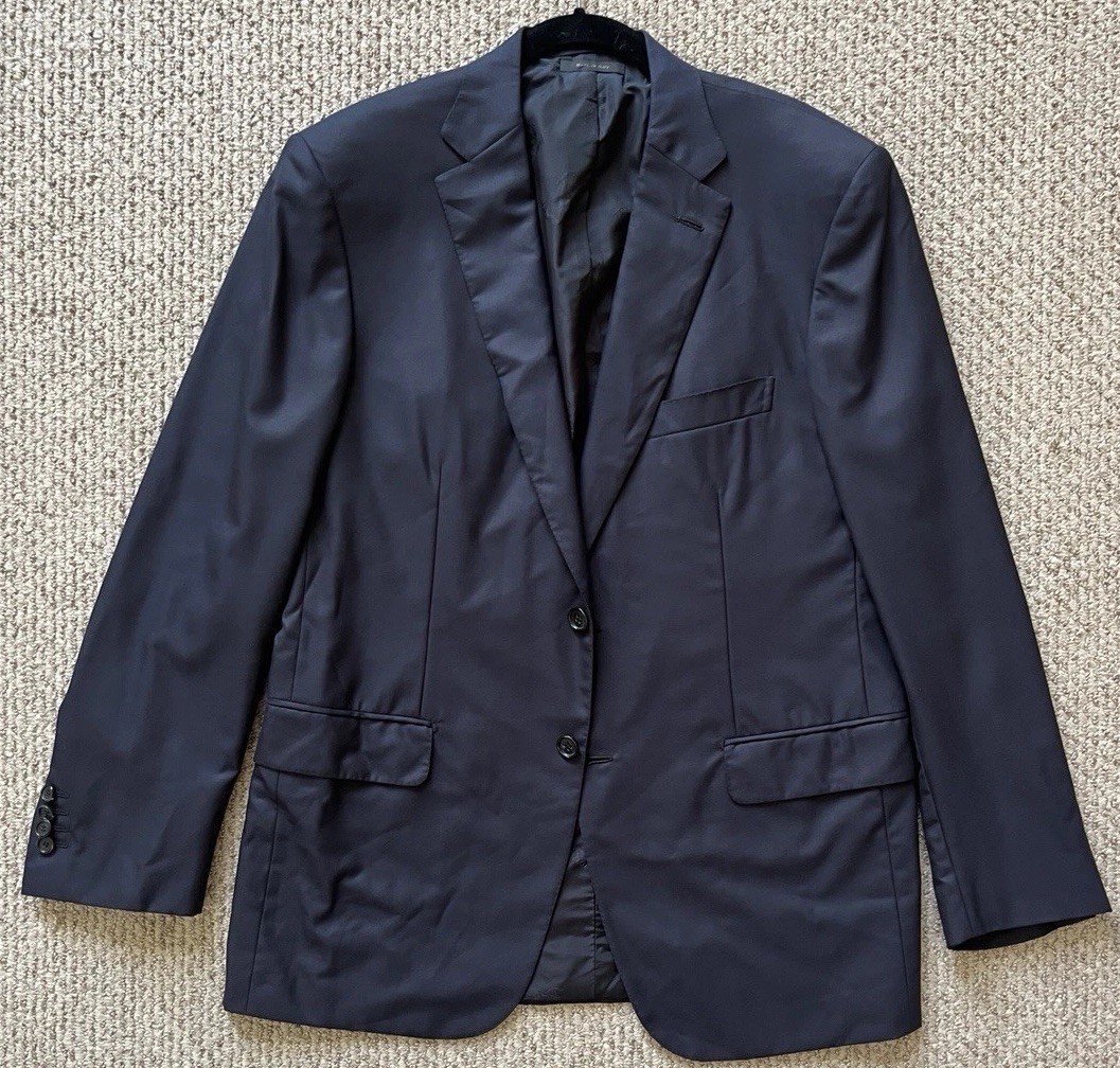 Brioni Suit Jacket Men’s 50R (US Size 40R) Navy Wool Super 160s Colosseo EUC