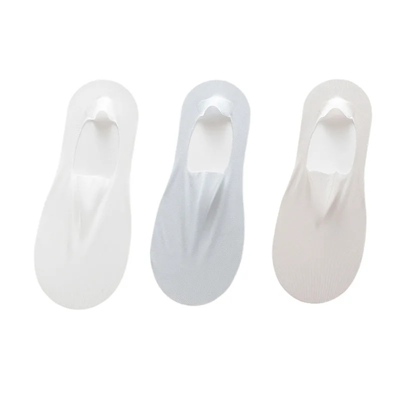 3 Pairs Boat Socks Men Ice Silk Thin Breathable Soft Low Cut Summer Socks