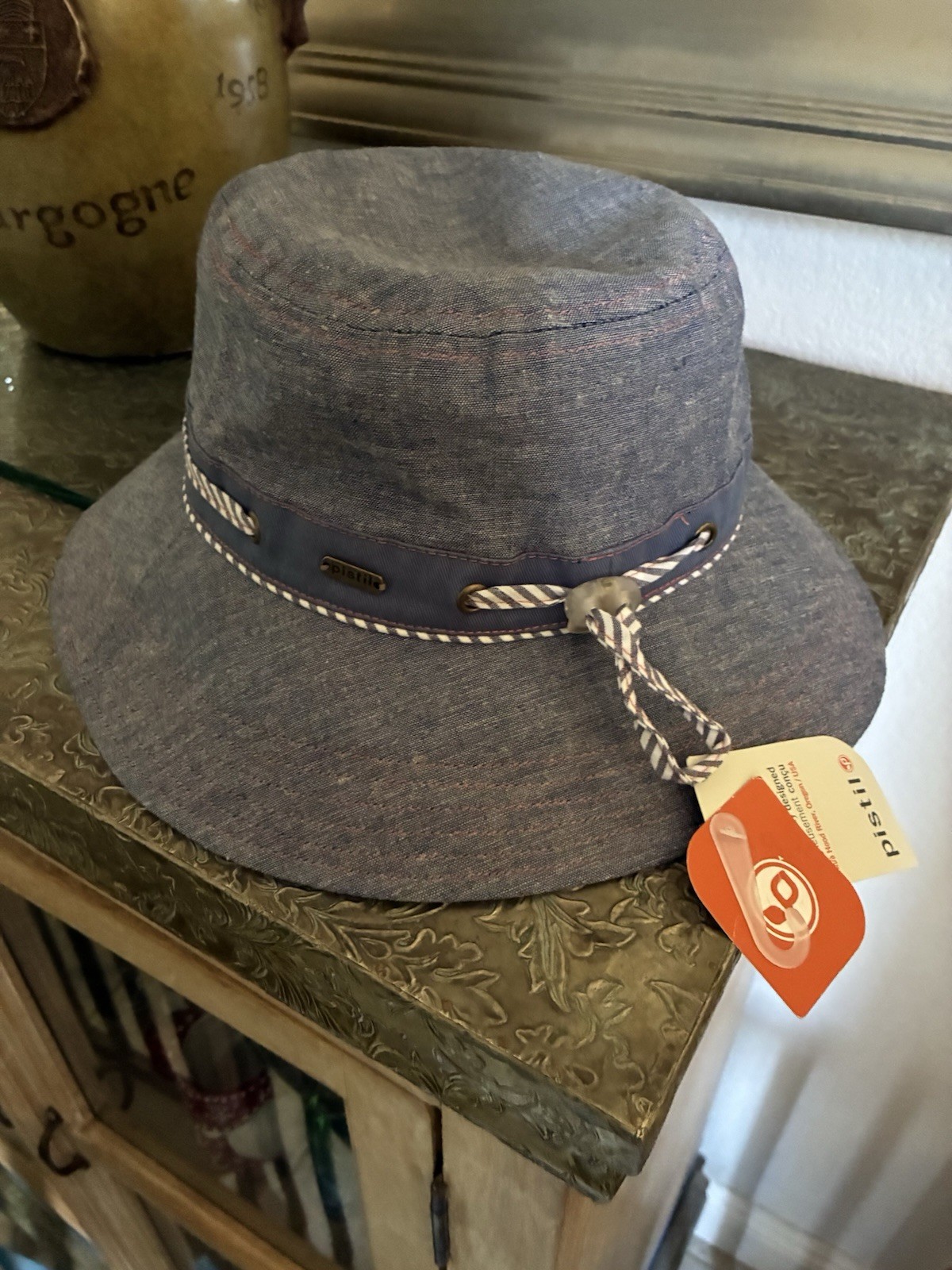 Pistil Designs Hilary Sun Hat One Size Women’s Blue Denim Fabric Summer Hat NEW