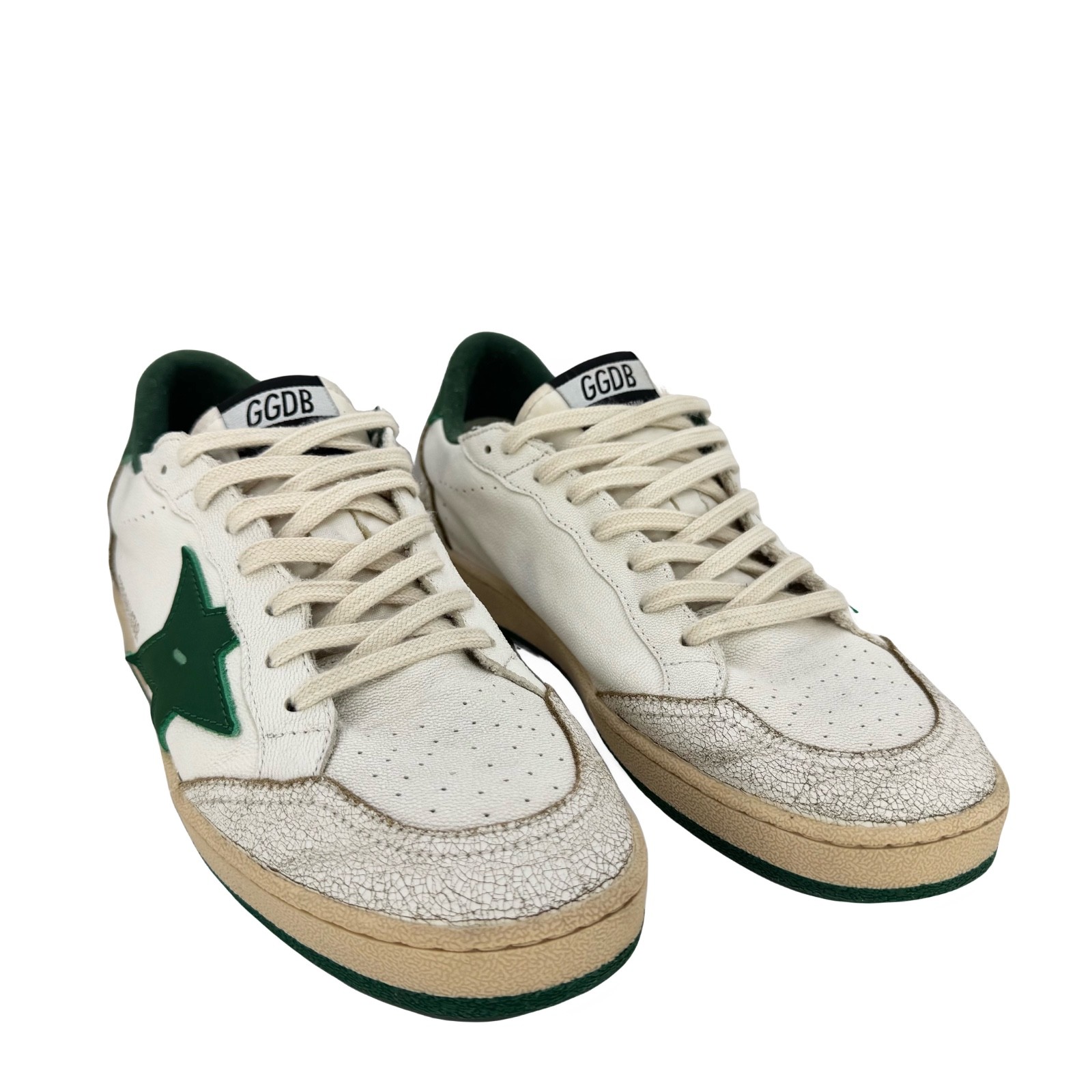 Golden Goose Ball Star White and Green Sneaker Size 41