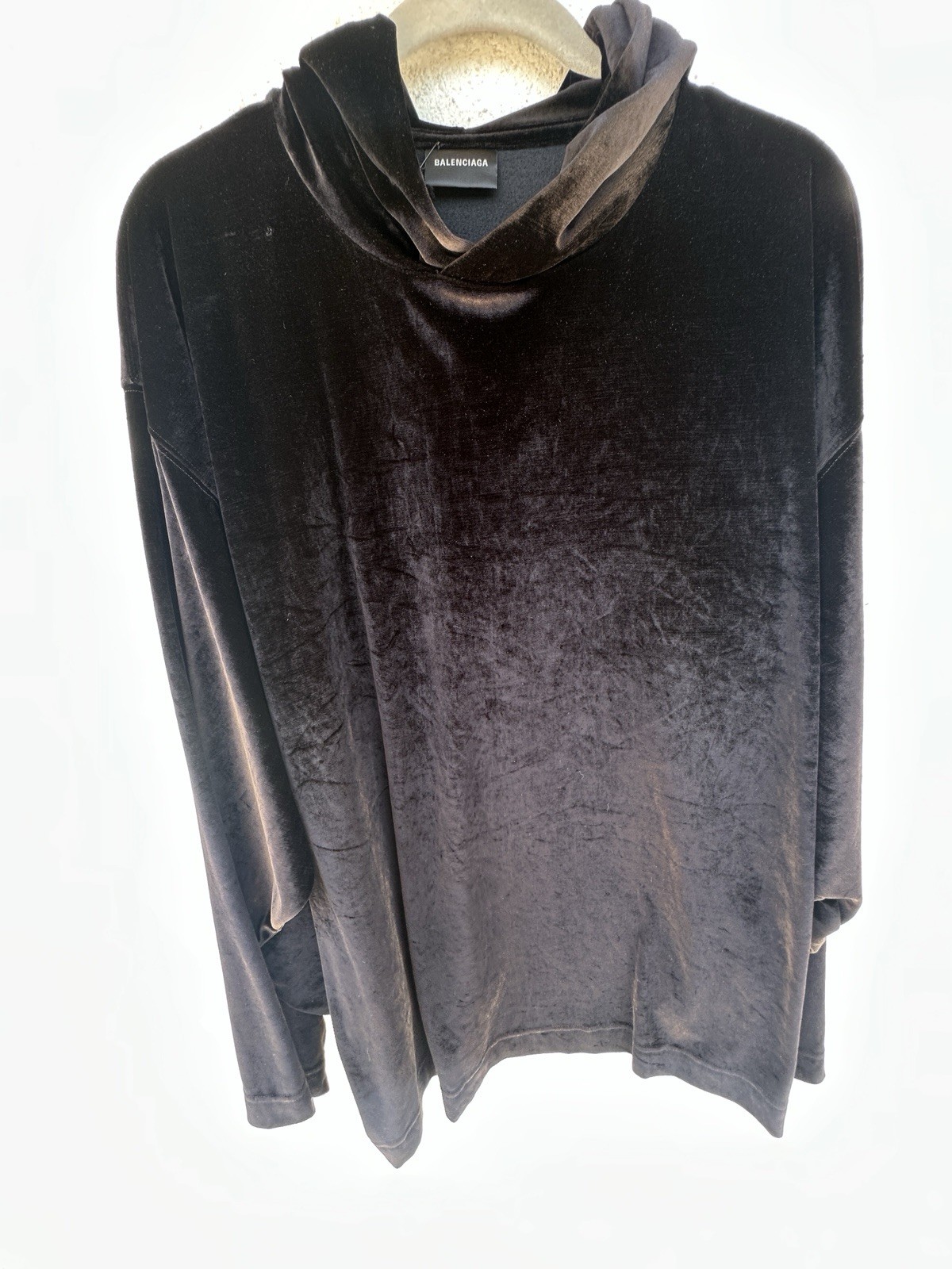 Balenciaga Black Velour Hoodie