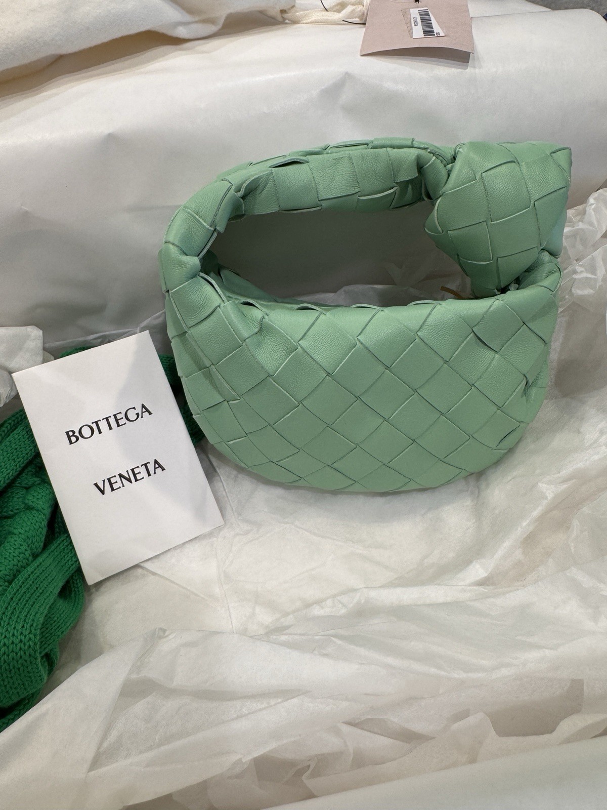Bottega Veneta Candy Jodie Intrecciato Green Shoulder Bag Zip Gold +Dust