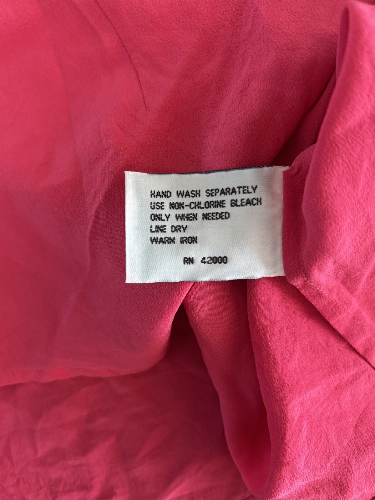 Jacky Smith Women’s 100% Silk Button Down Hot Pink Vintage Sleeveless Top Sz S