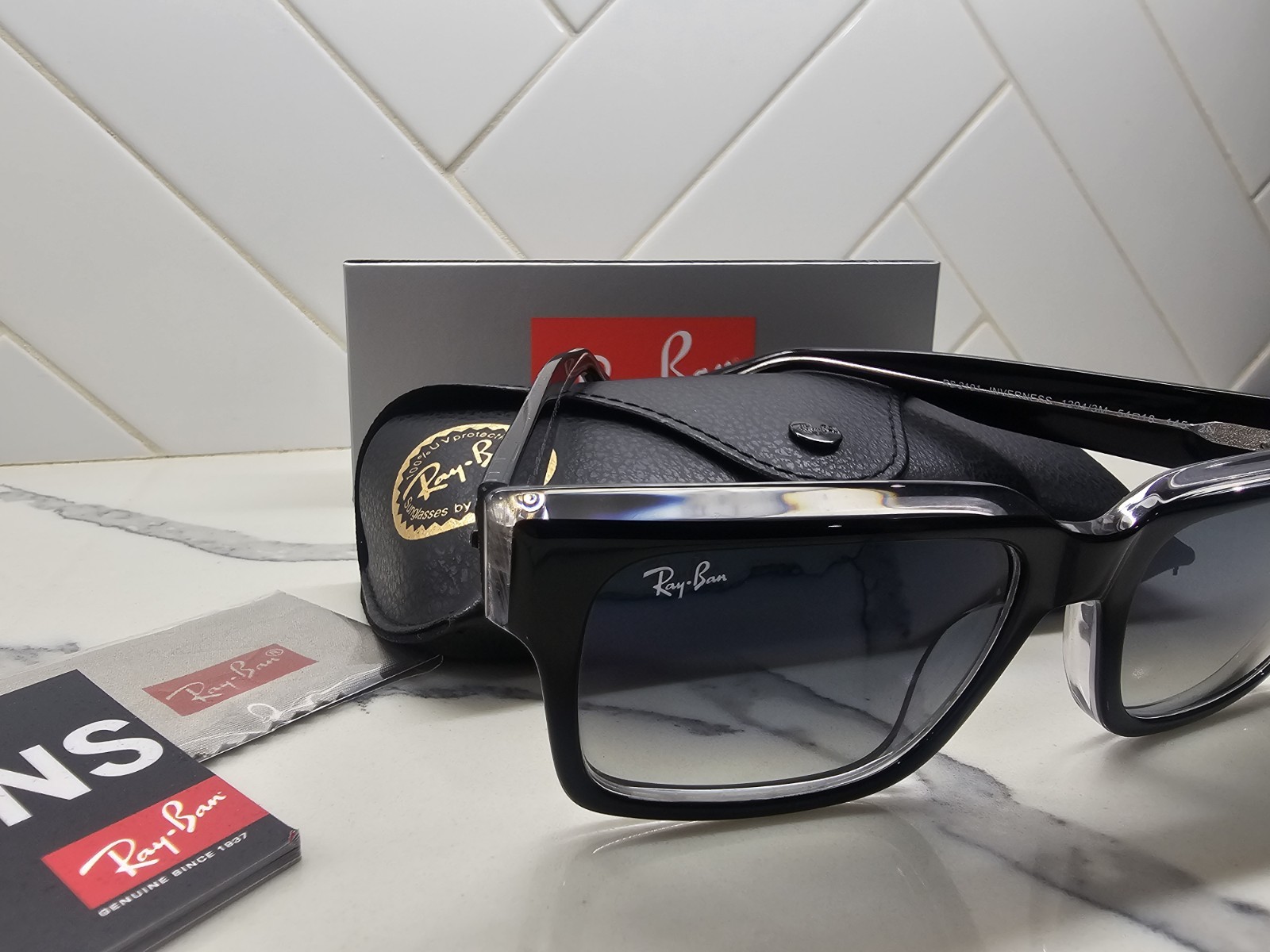 NEW Ray-Ban Inverness Transparent Black Blue Gradient Sunglasses RB2191 TRENDY