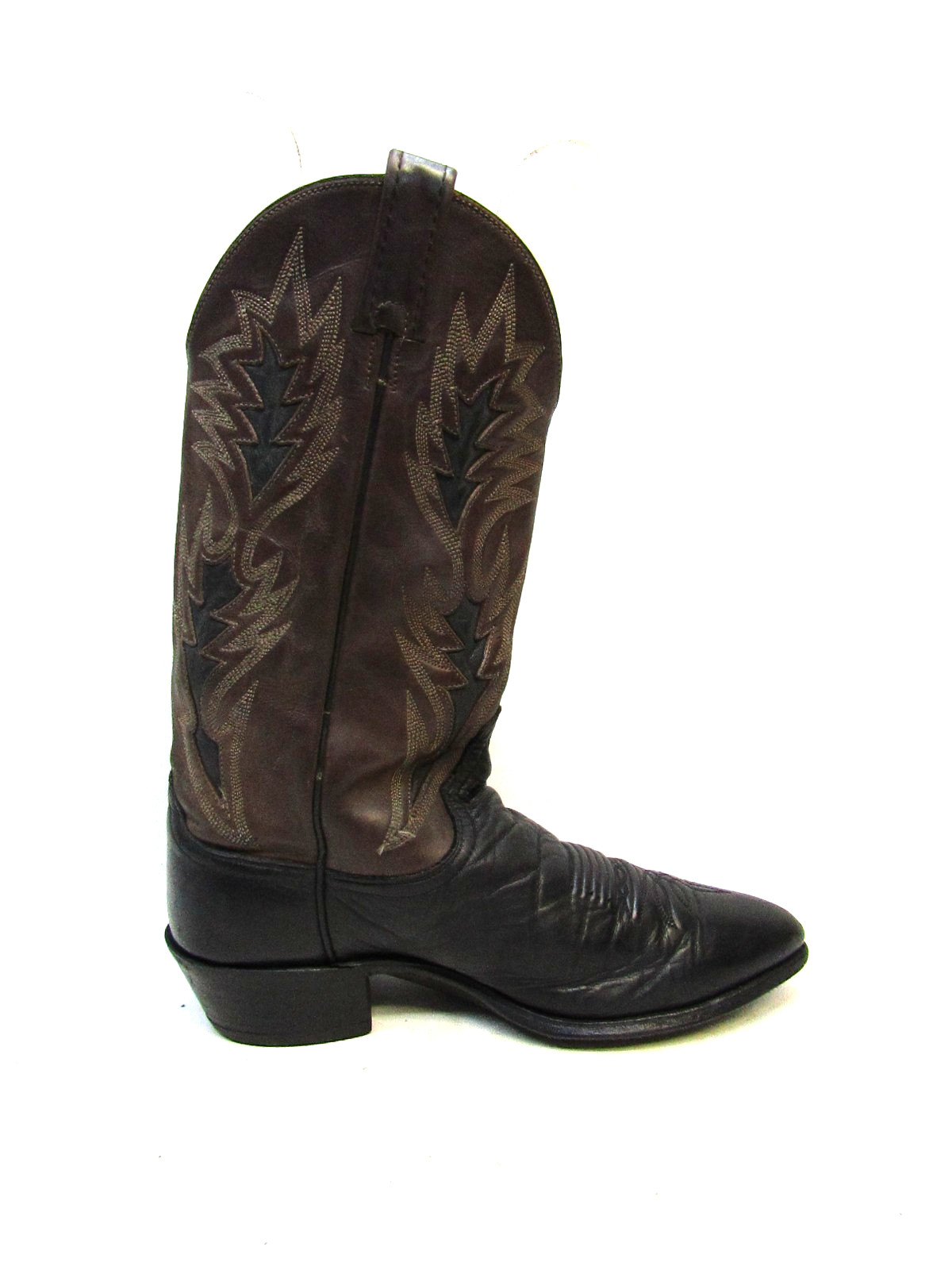 Dan Post Mens Size 8.5 EW Black Brown Leather Western Cowboy Boots