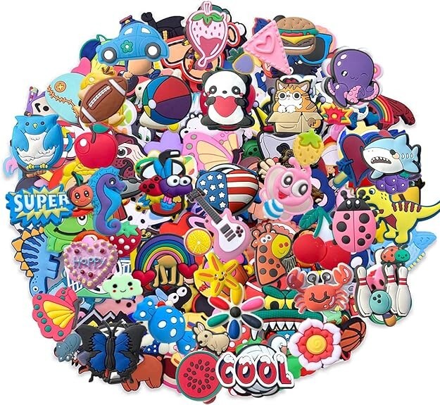 100 Pieces Random Shoes Charms, PVC Different shapes Shoe Charms for Shoe
