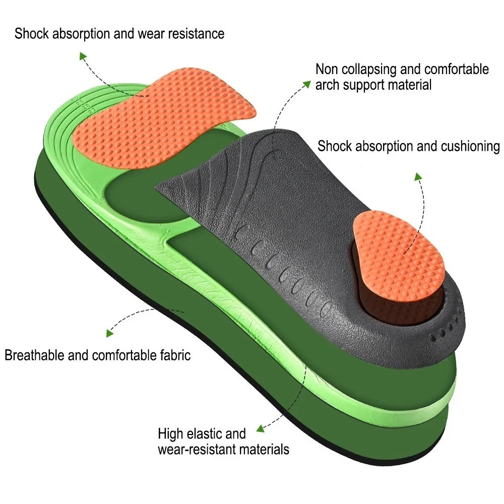Orthotic Shoe Insoles Inserts Flat Feet High Arch Support for Plantar Fasciitis