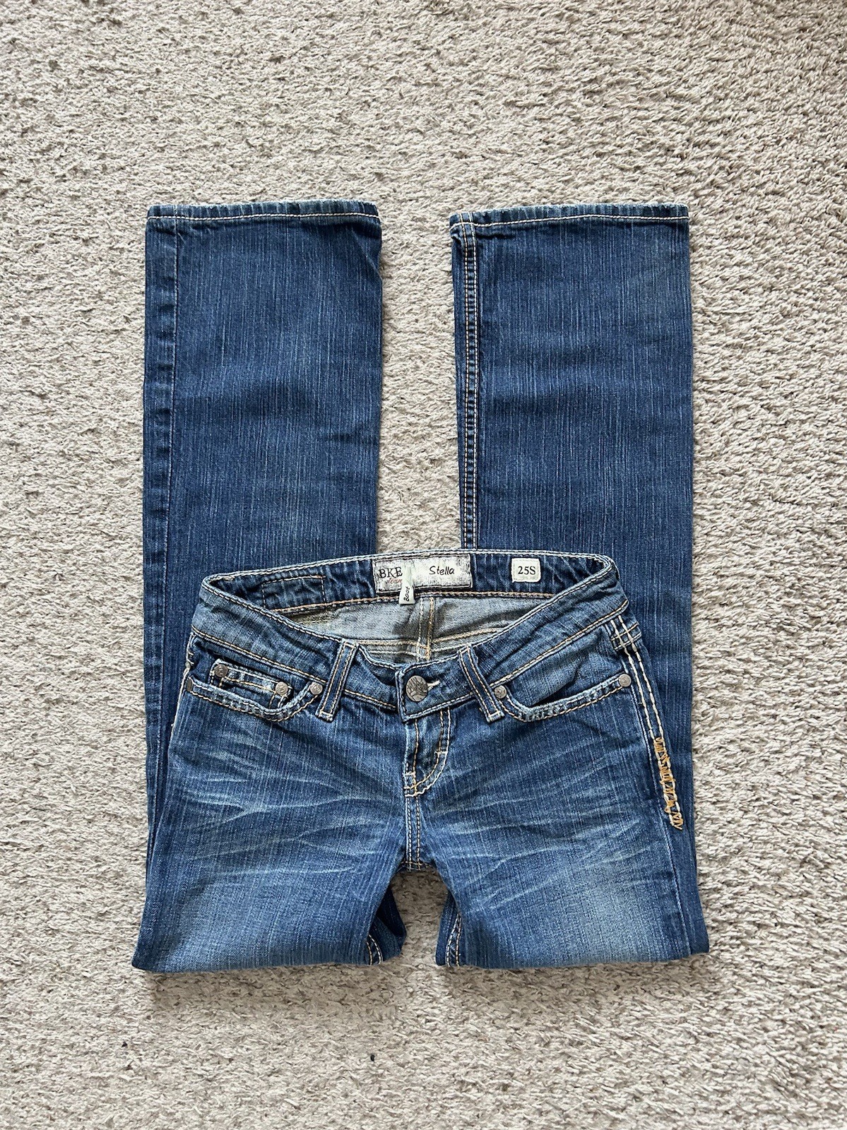 Y2K 2000s BKE Ultra Low Rise Stella Bootcut Jeans Womens Sz 25”