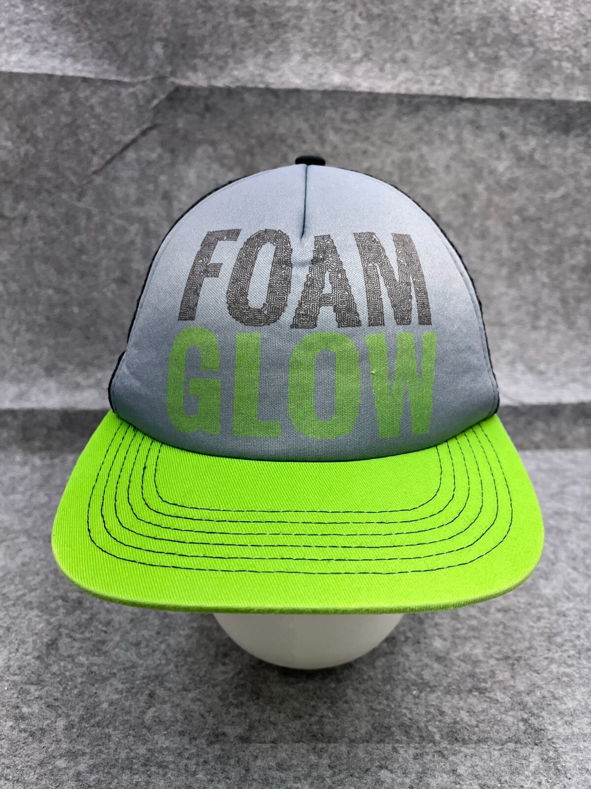 Foam Glow 5K Hat Cap Snap Back Adult One Size Green Polyester Blend Trucker