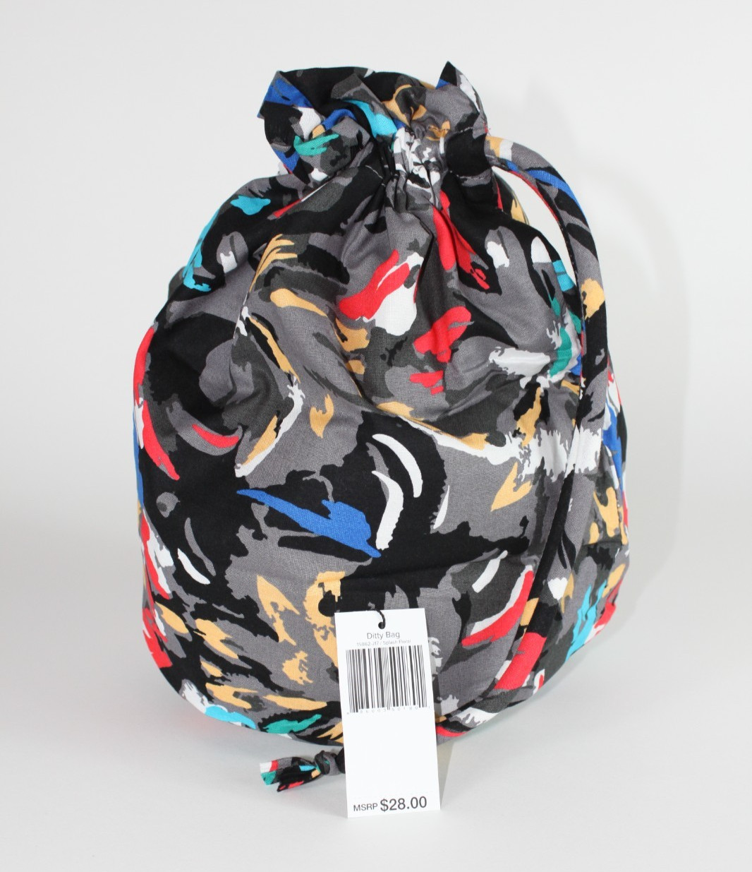 Vera Bradley Ditty Bag SPLASH FLORAL Drawstring Pouch Water Resistant Interior