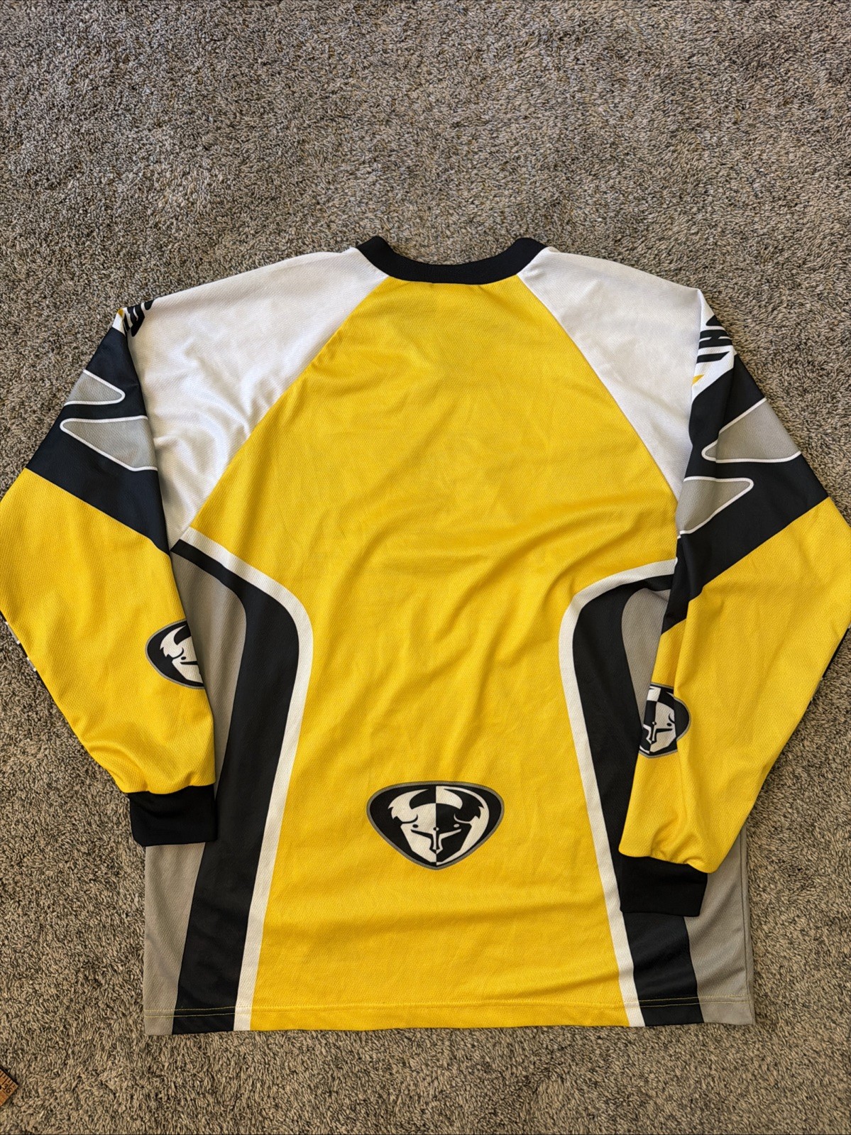 Thor Racing Motocross Moto Jersey Long Sleeve Yellow Y2K Vtg 90s Men’s Size L