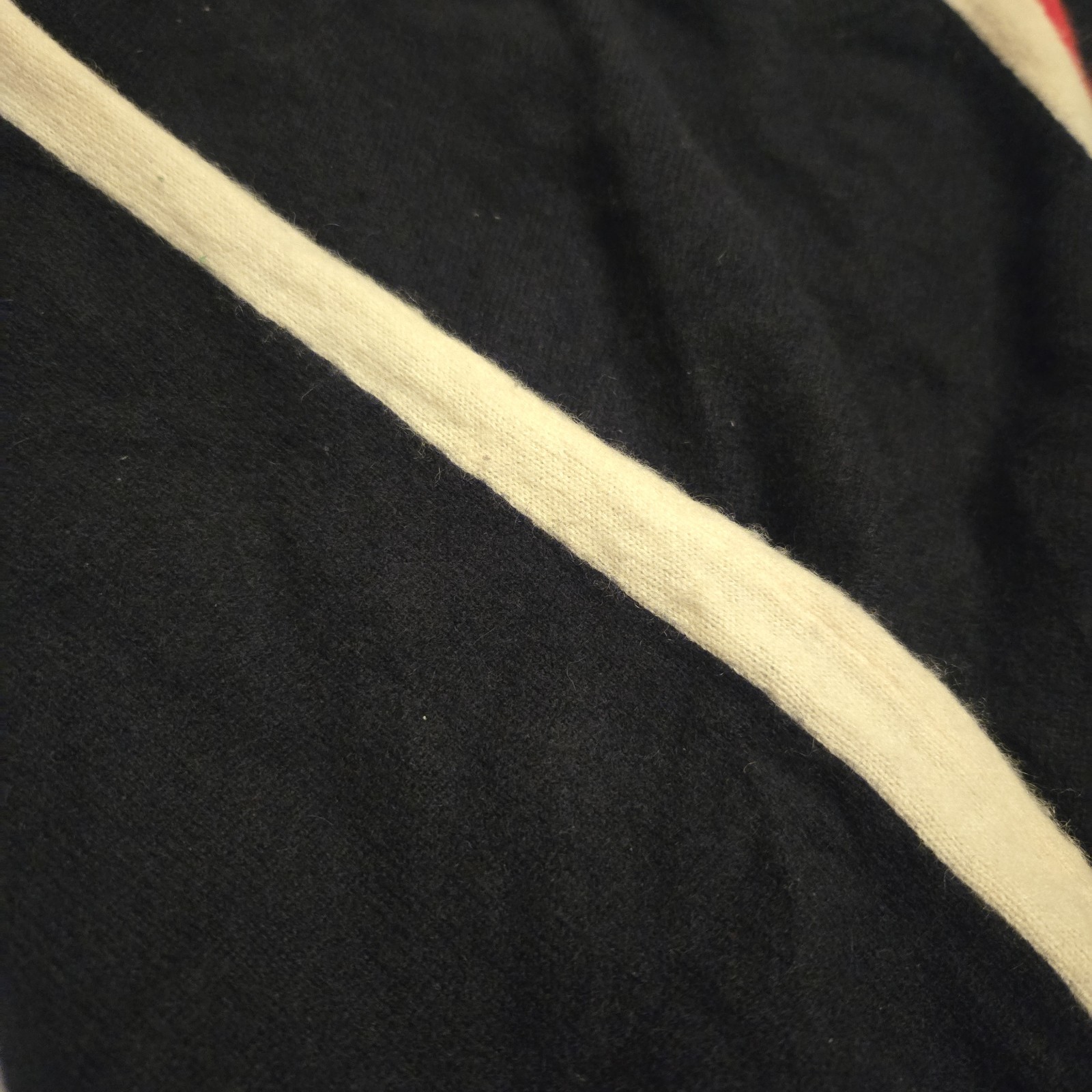 Madeleine Thompson 100% Cashmere Red White Blue Stripe Crewneck Sweater Small