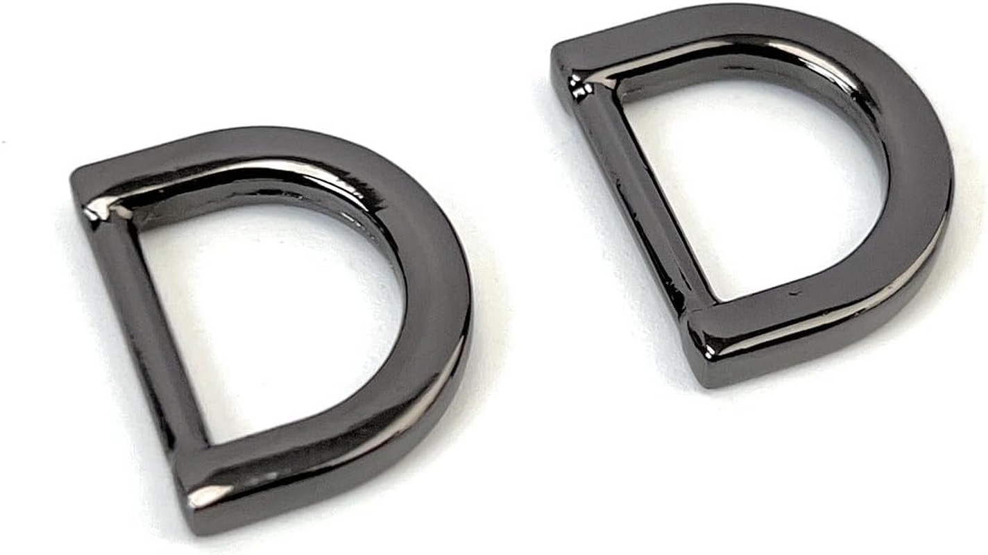 10 Pcs Heavy Duty D Rings 1/2 Inch Gunmetal Black Solid Zinc Alloy Die Casting f